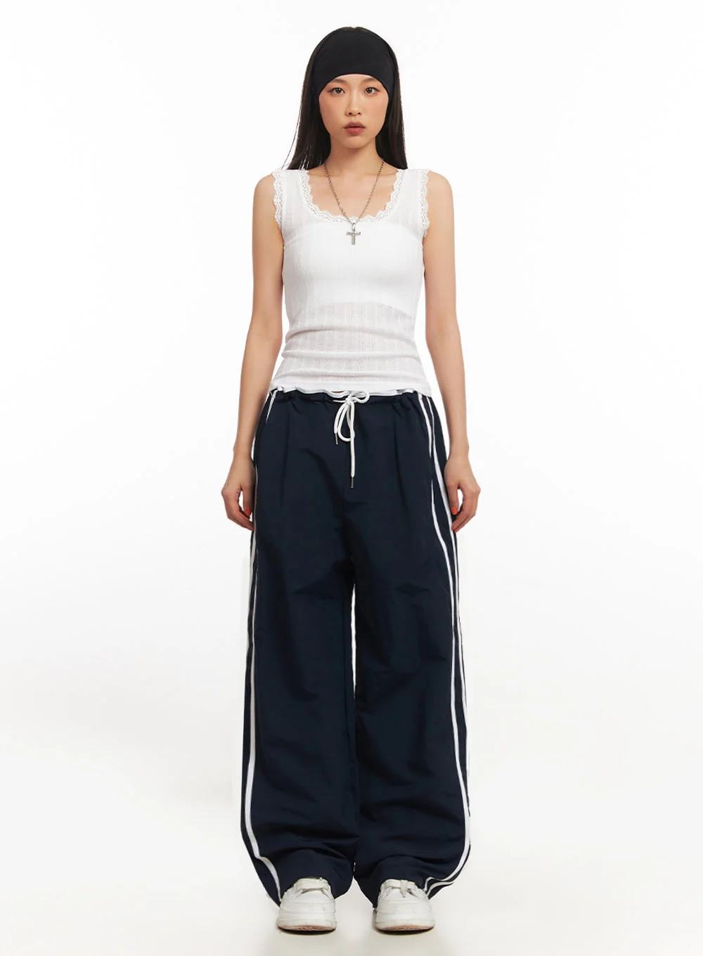 Lace-Trim Fitted Tank IA507 - Image 4
