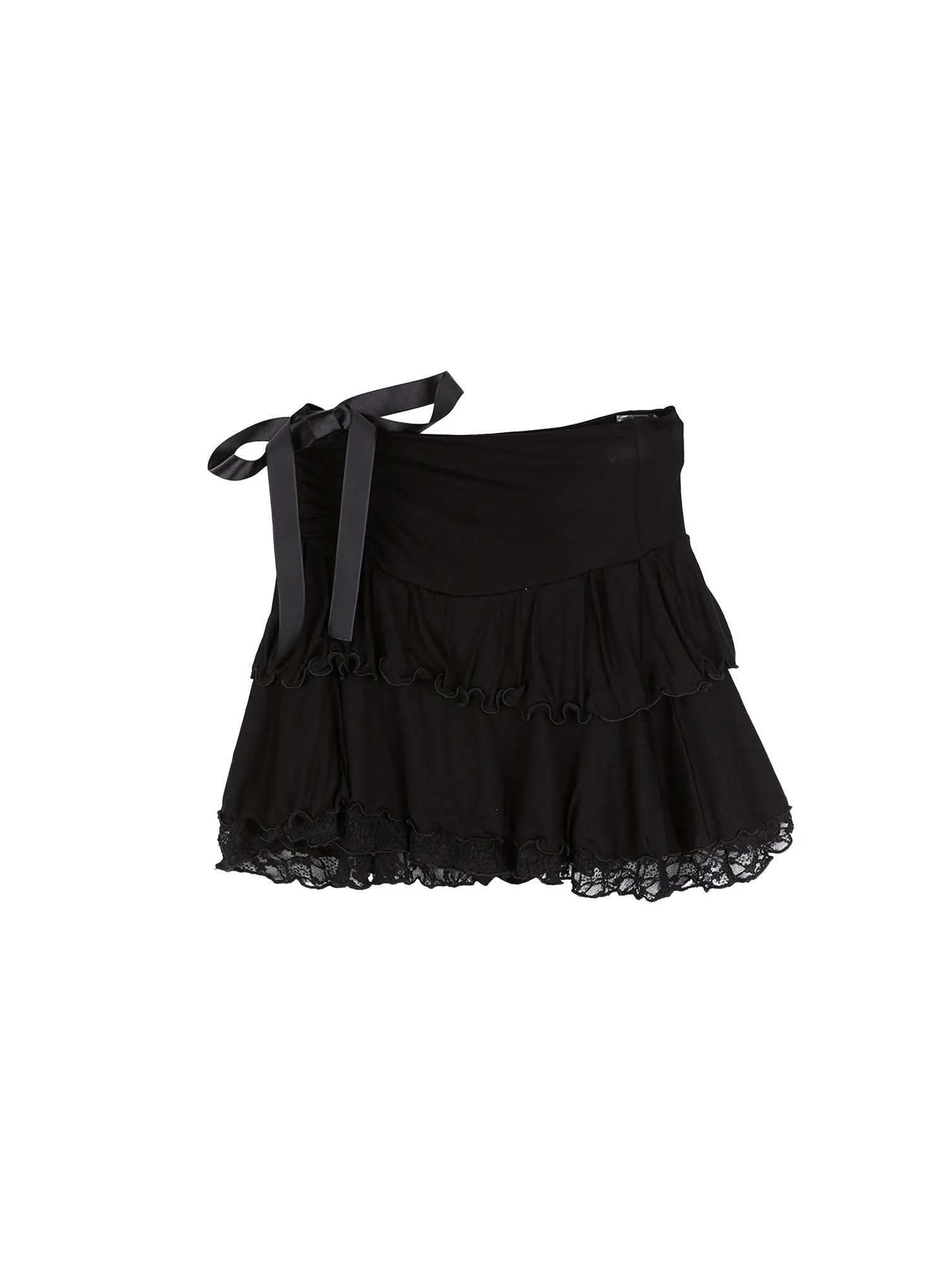Lace Trim Ribbon Mini Skirt CU527 - Image 10