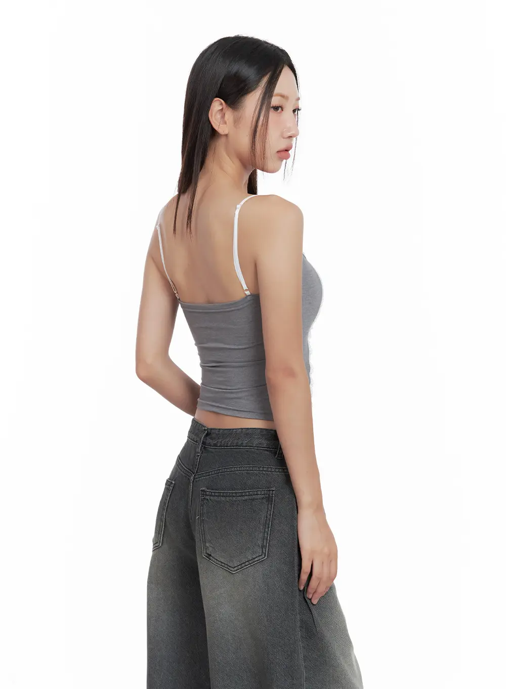Lace-Trim Shirred Ribbon Camisole CL508 - Image 8