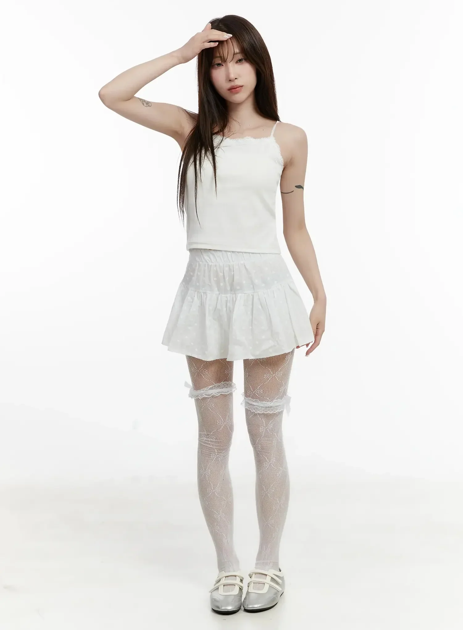 Lace Trim Sleeveless Top IJ521 - Image 3