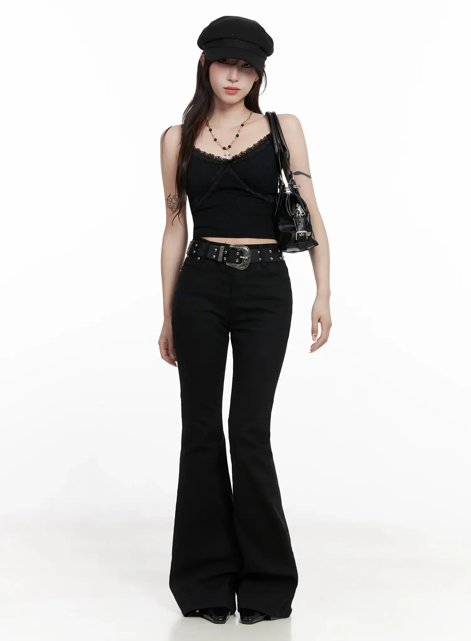 Lace Trim Sleeveless Top IO527 - Image 2