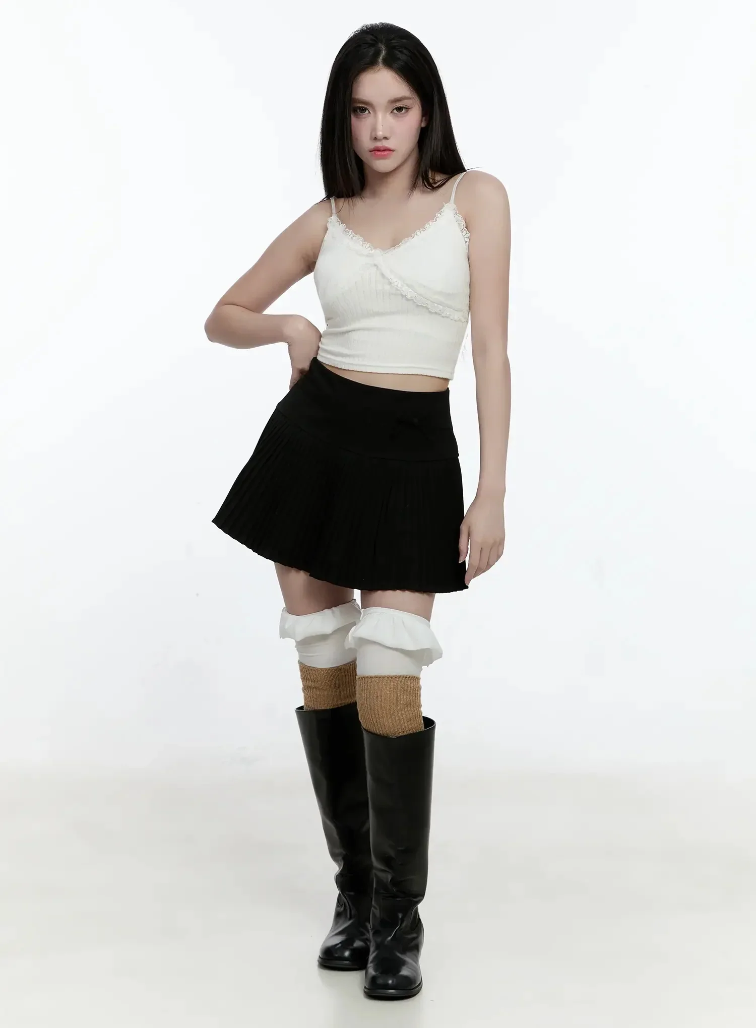 Lace Trim Sleeveless Top IO527 - Image 7