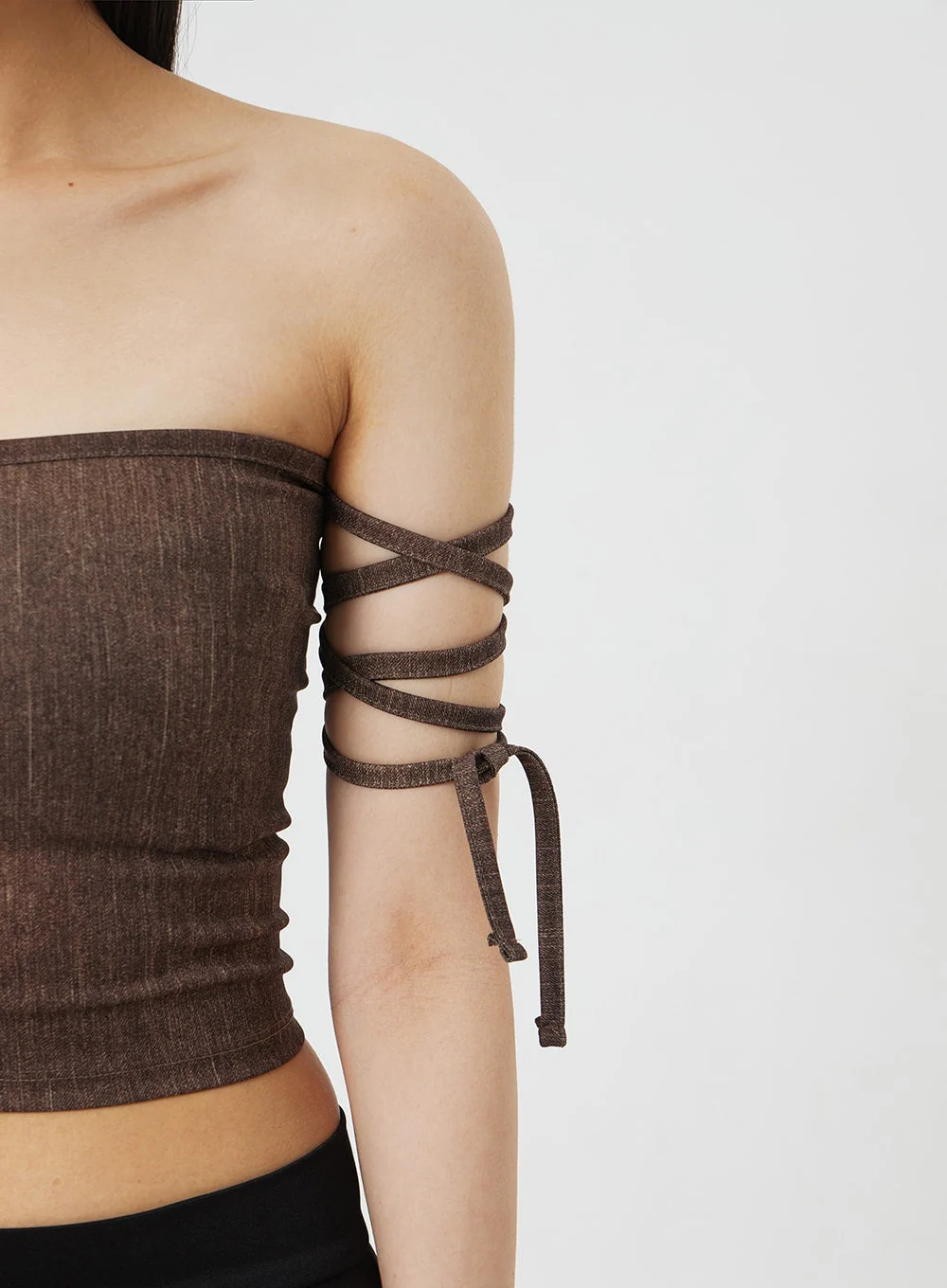 Lace-Up Detail Tube Top BF323 - Image 11