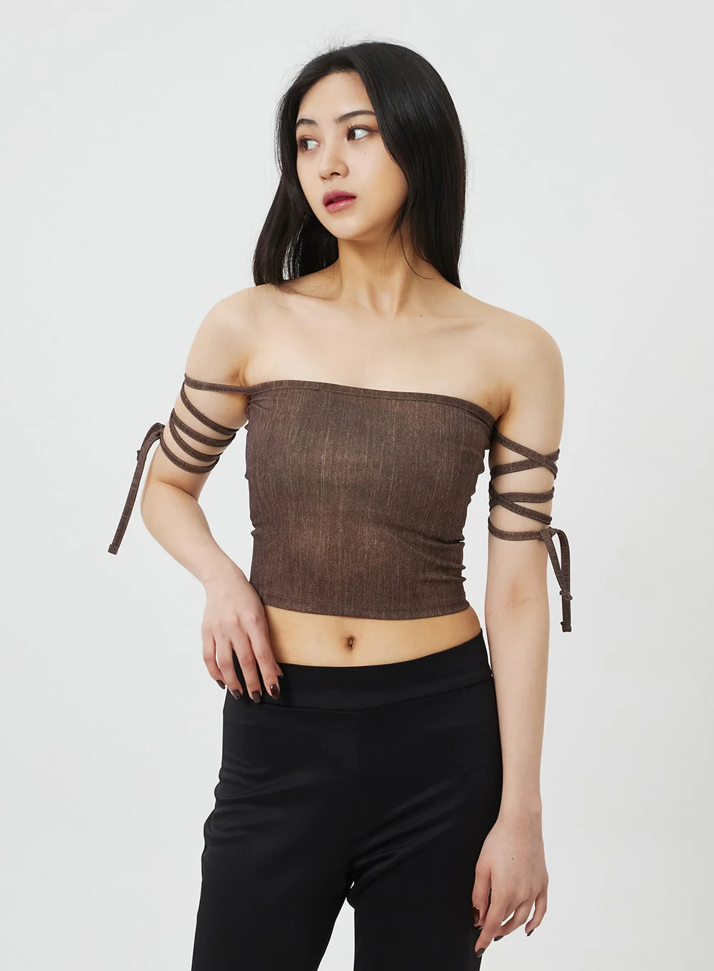 Lace-Up Detail Tube Top BF323 - Image 8