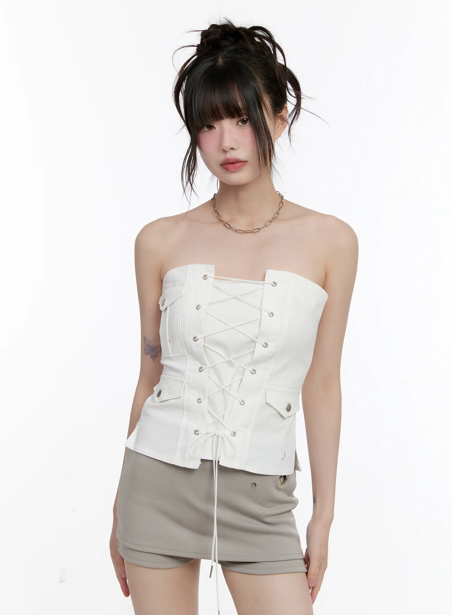 Lace-Up Strapless Corset Top CL507 - Image 14