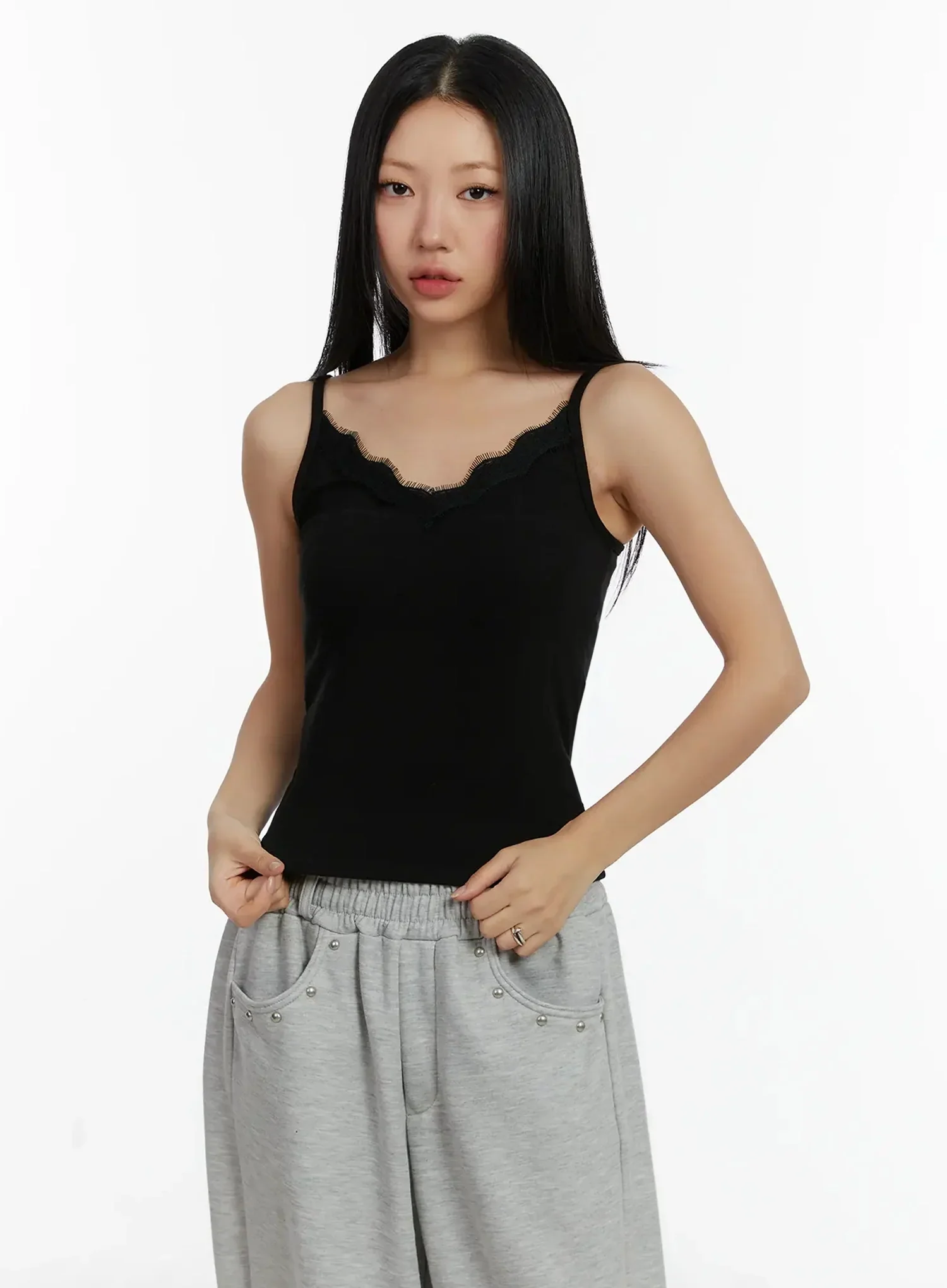 Lace V-Neck Sleeveless Top ID525 - Image 13