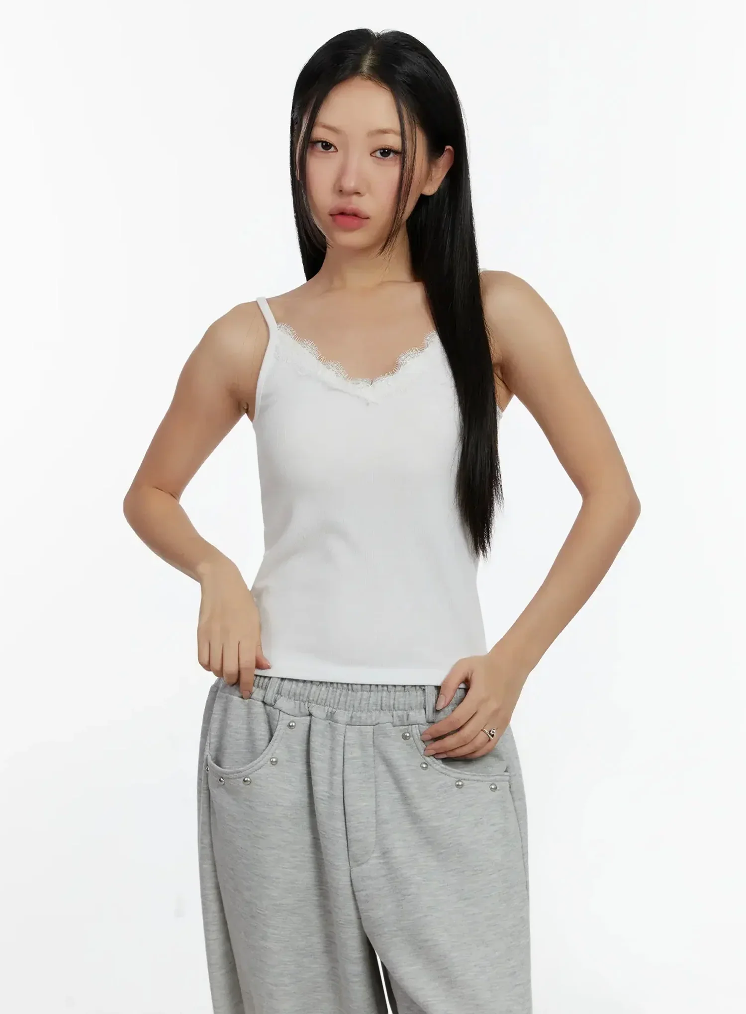 Lace V-Neck Sleeveless Top ID525 - Image 2