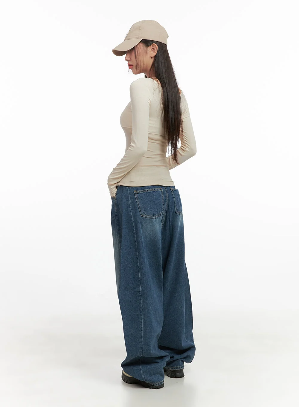 Lacey Washed Denim Baggy Jeans CO404 - Image 3