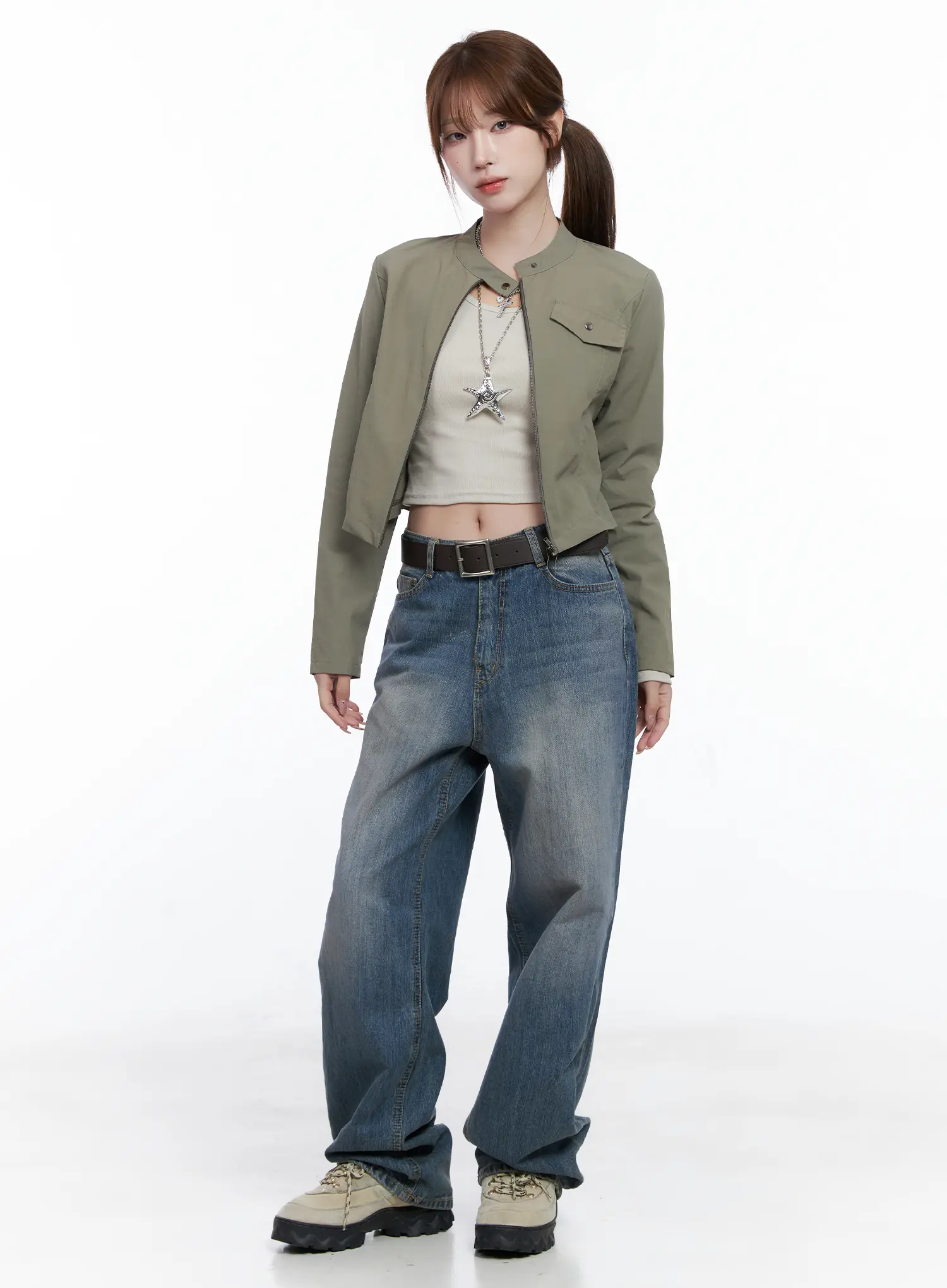 Lala Wide Leg Vintage Washed Jeans CG529 - Image 5