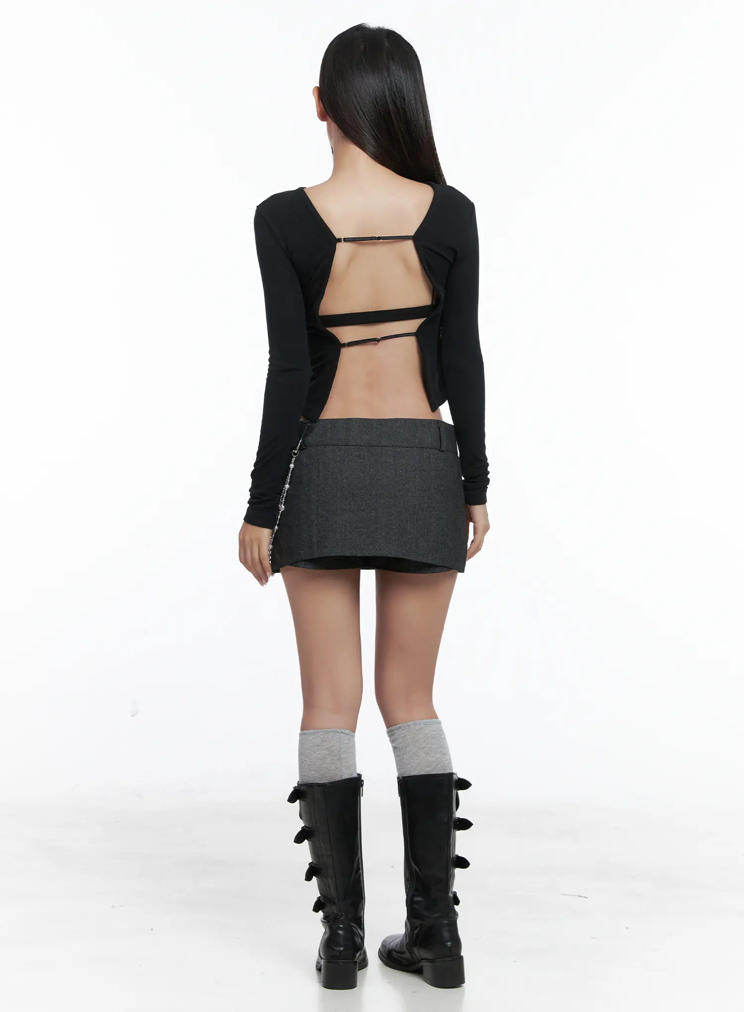 Layered Chain Detail Mini Skort CS503 - Image 7