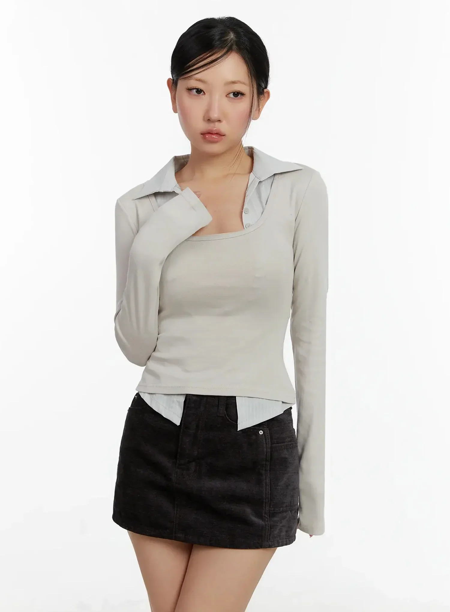 Layered Collar Crop Top ID525 - Image 11
