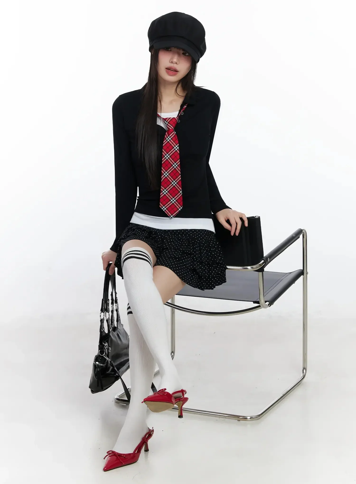 Layered Collar Long Sleeve Top IF505