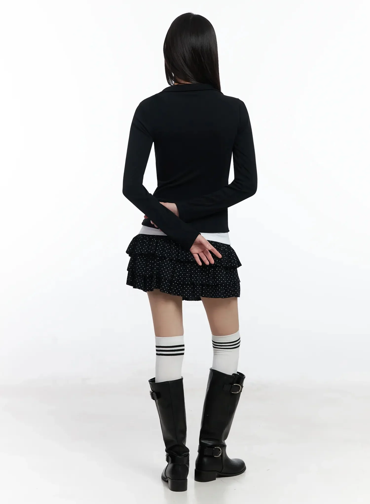 Layered Collar Long Sleeve Top IF505 - Image 12