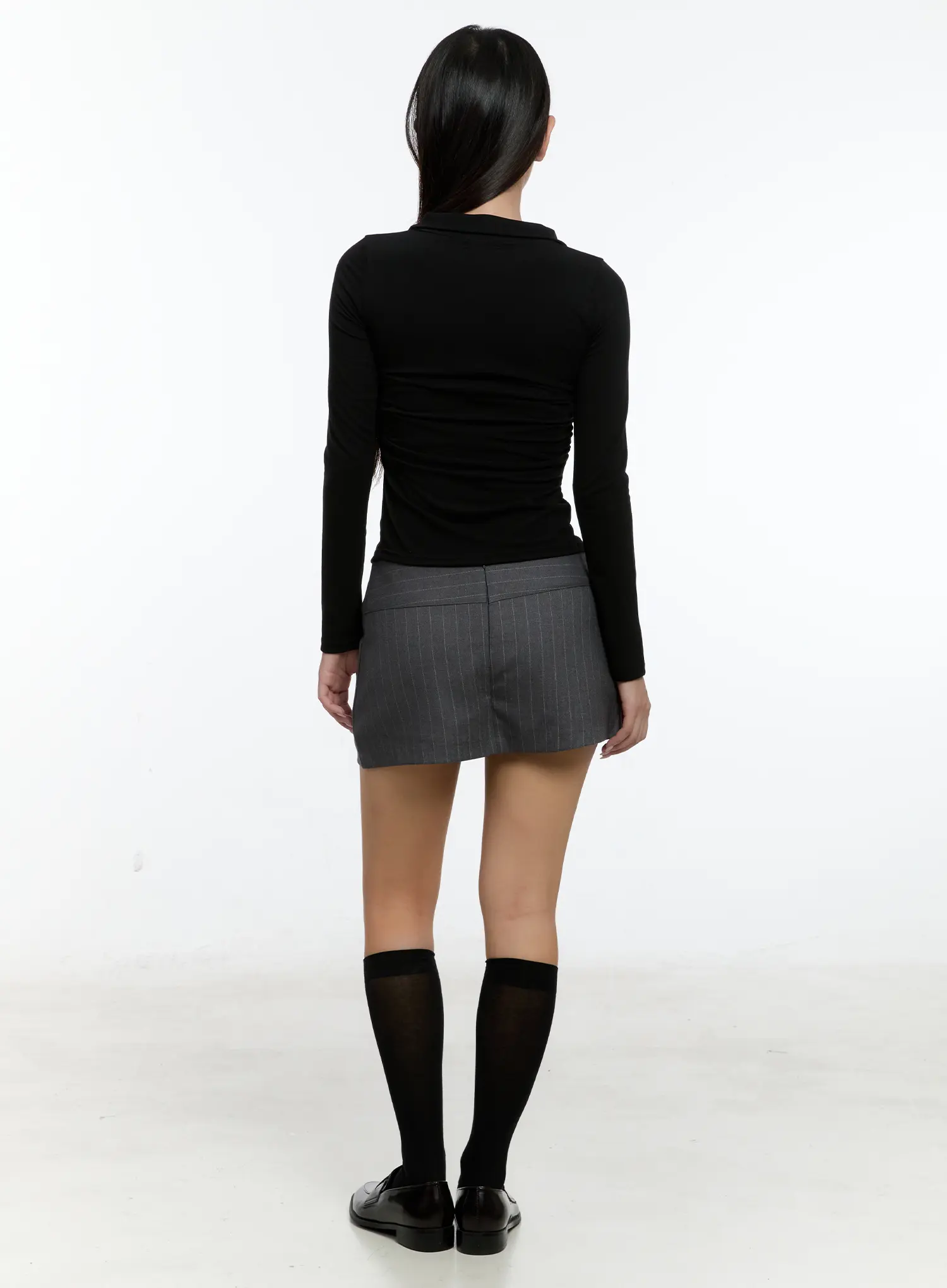 Layered Collar Shirred Long Sleeve Top CS518 - Image 5