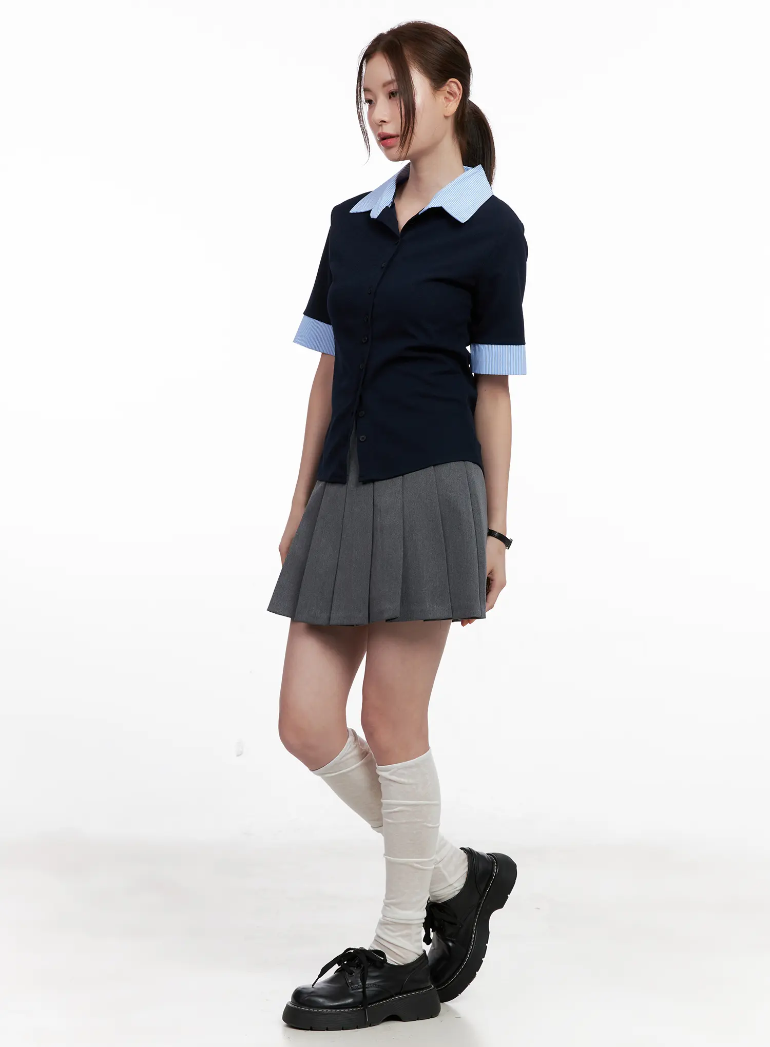 Layered Collar Short-Sleeve Shirt CL524 - Image 6