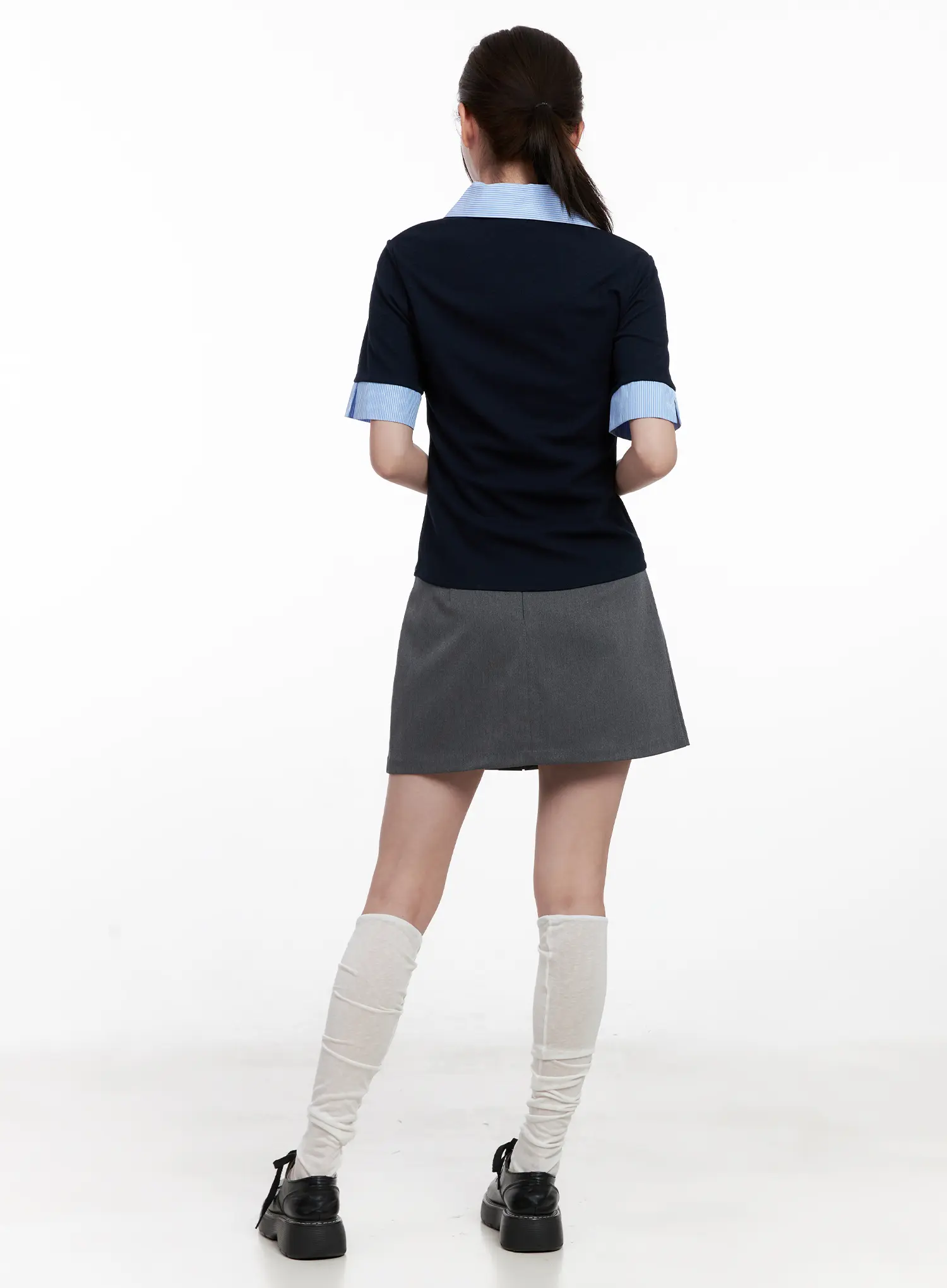 Layered Collar Short-Sleeve Shirt CL524 - Image 8