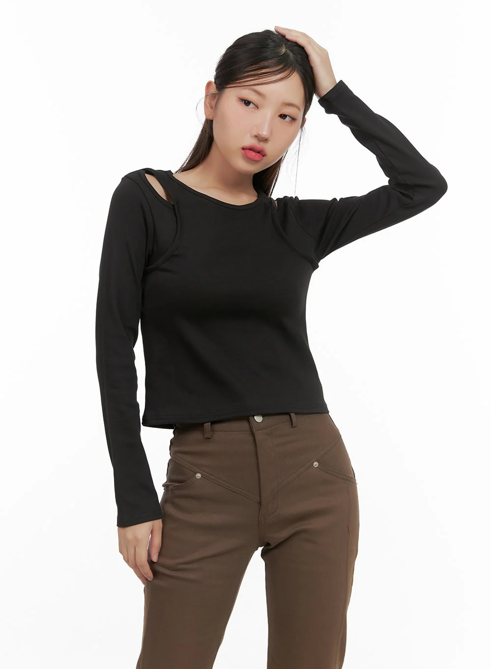 Layered Cutout Long Sleeve Top CS405 - Image 4