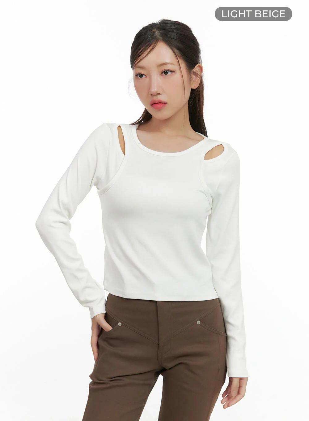 Layered Cutout Long Sleeve Top CS405 - Image 8