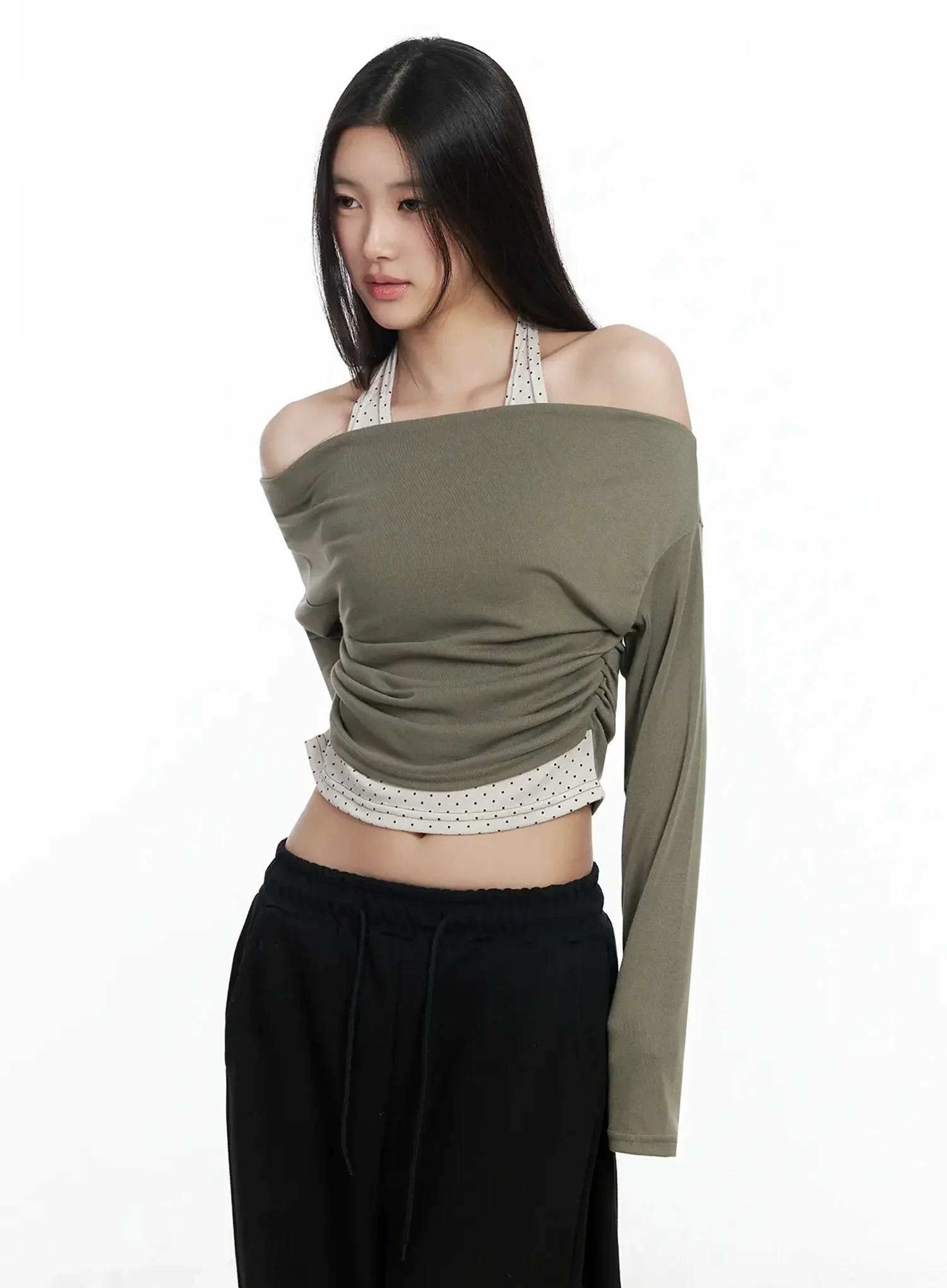 Layered Halter Polka Dot Top IM504 - Image 3
