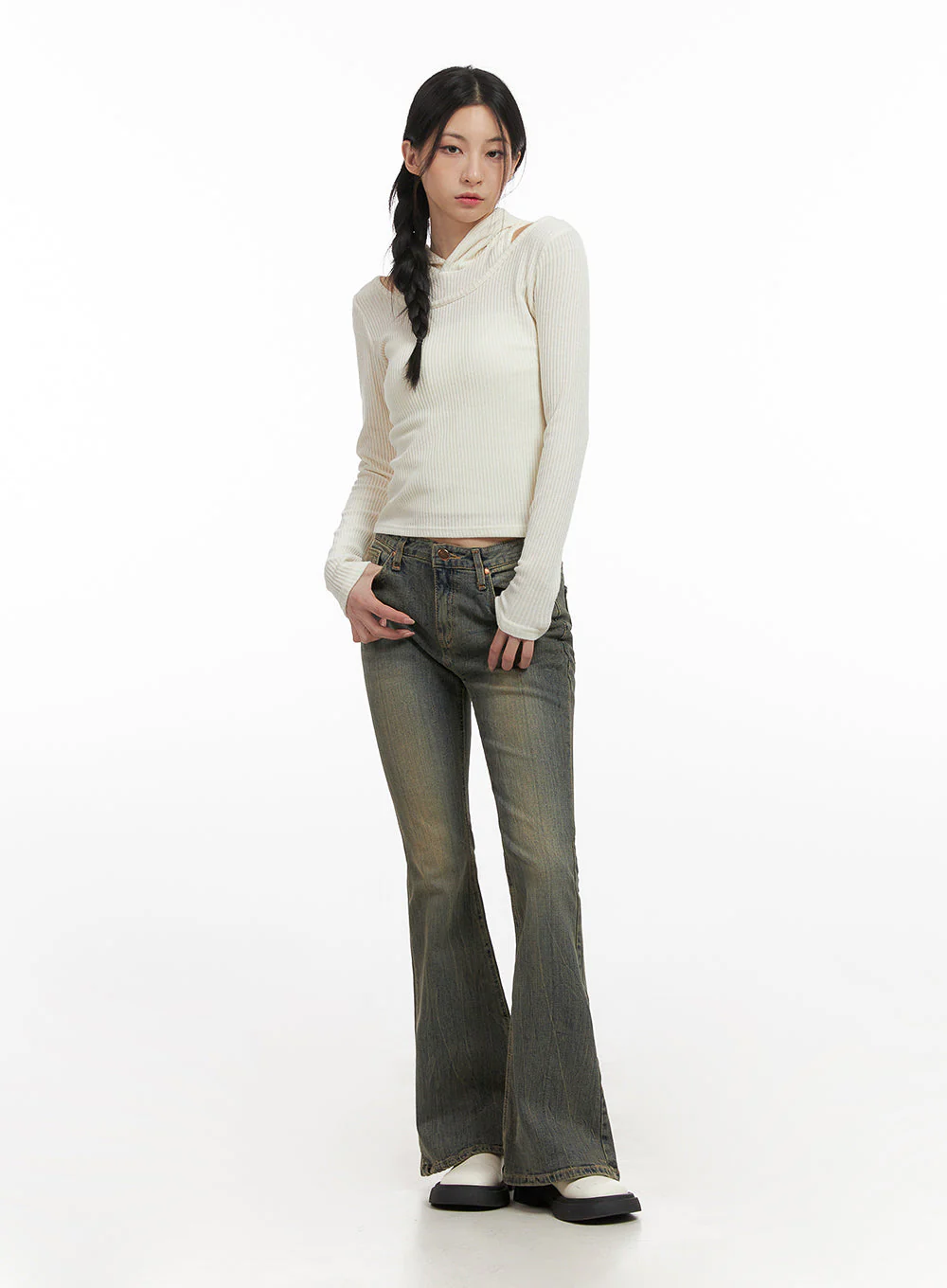 Layered Hooded Crop Top CN428 - Image 2