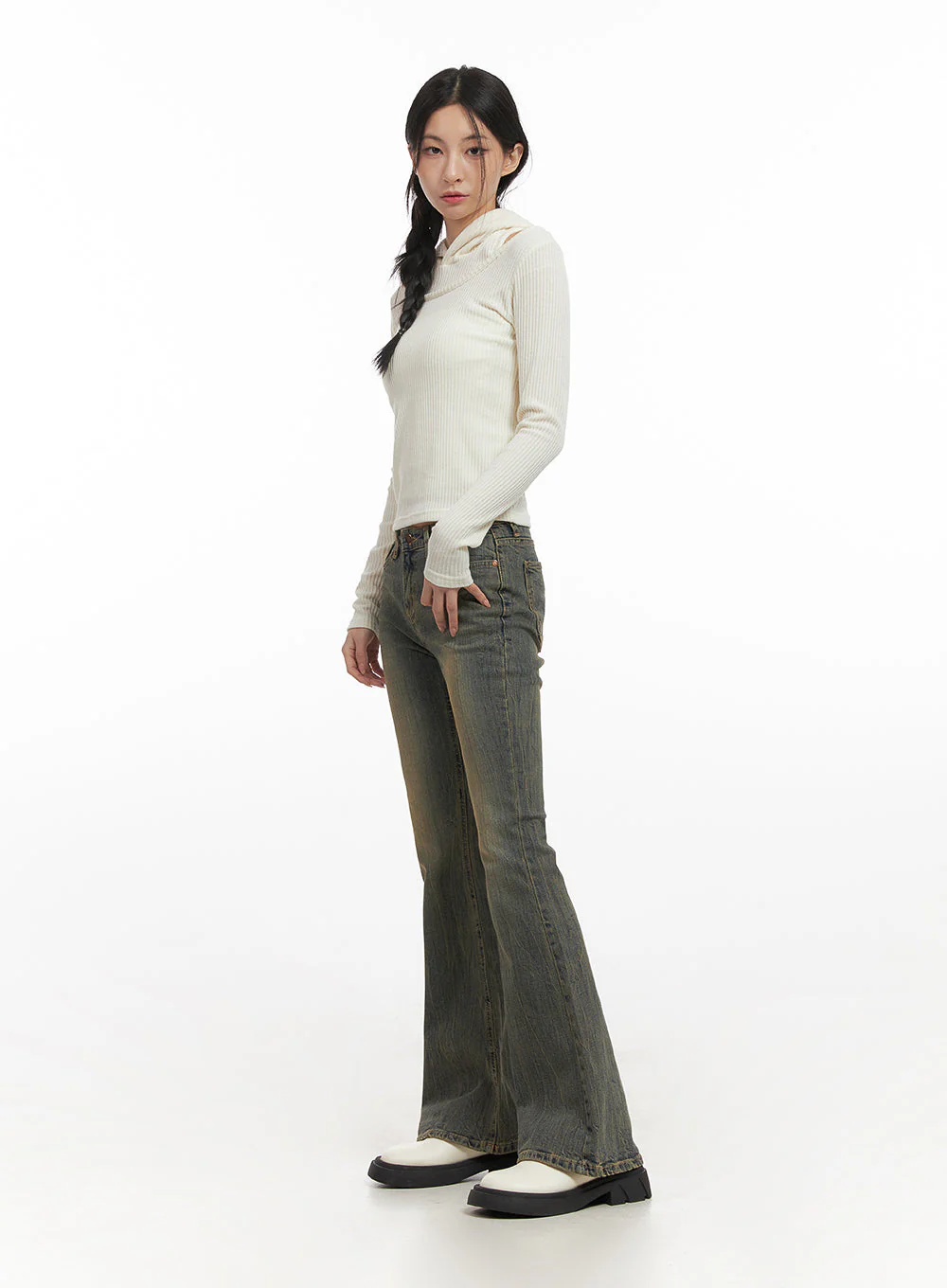 Layered Hooded Crop Top CN428 - Image 3