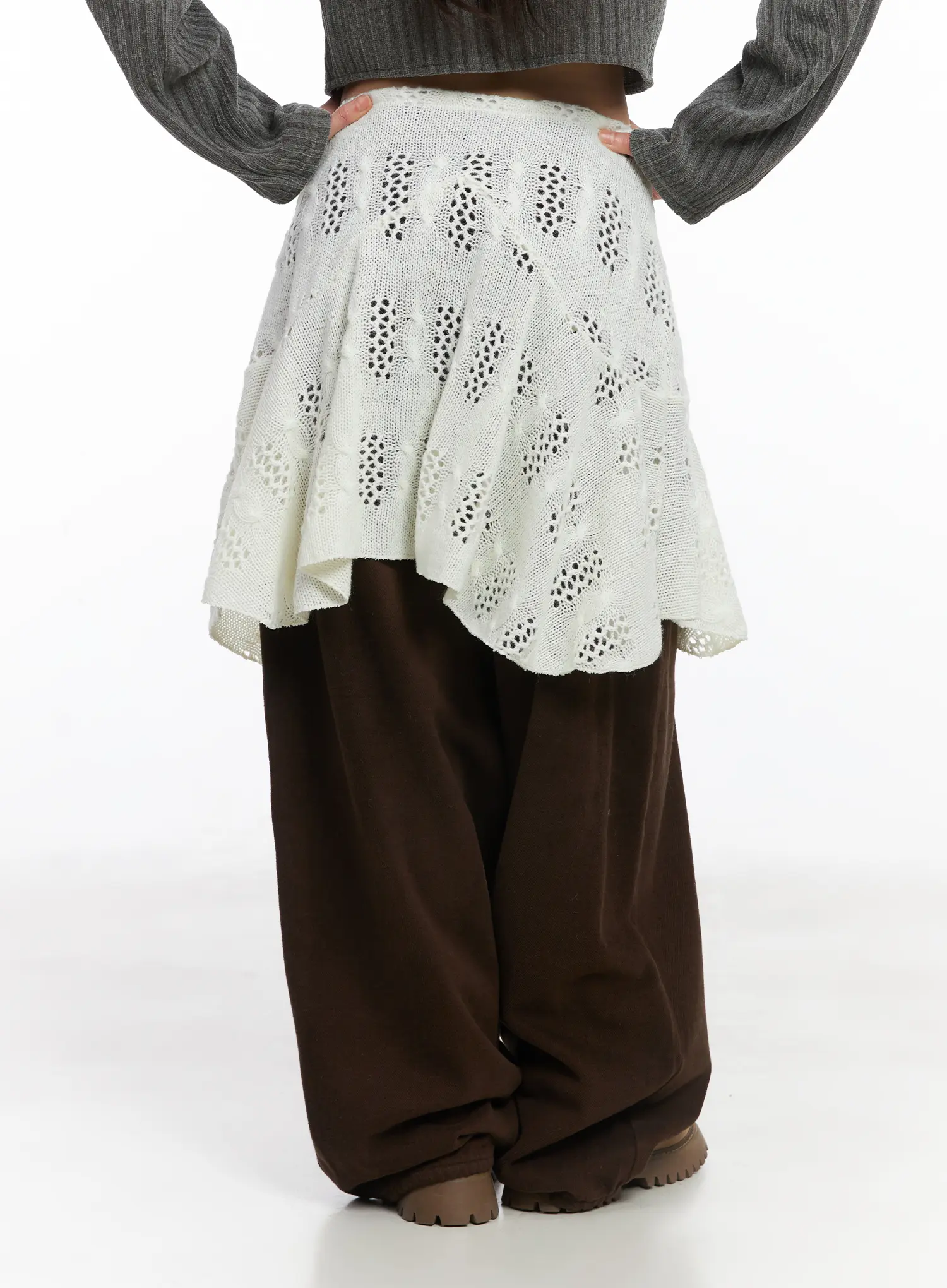 Layered Knit Flare Midi Skirt CD531 - Image 6