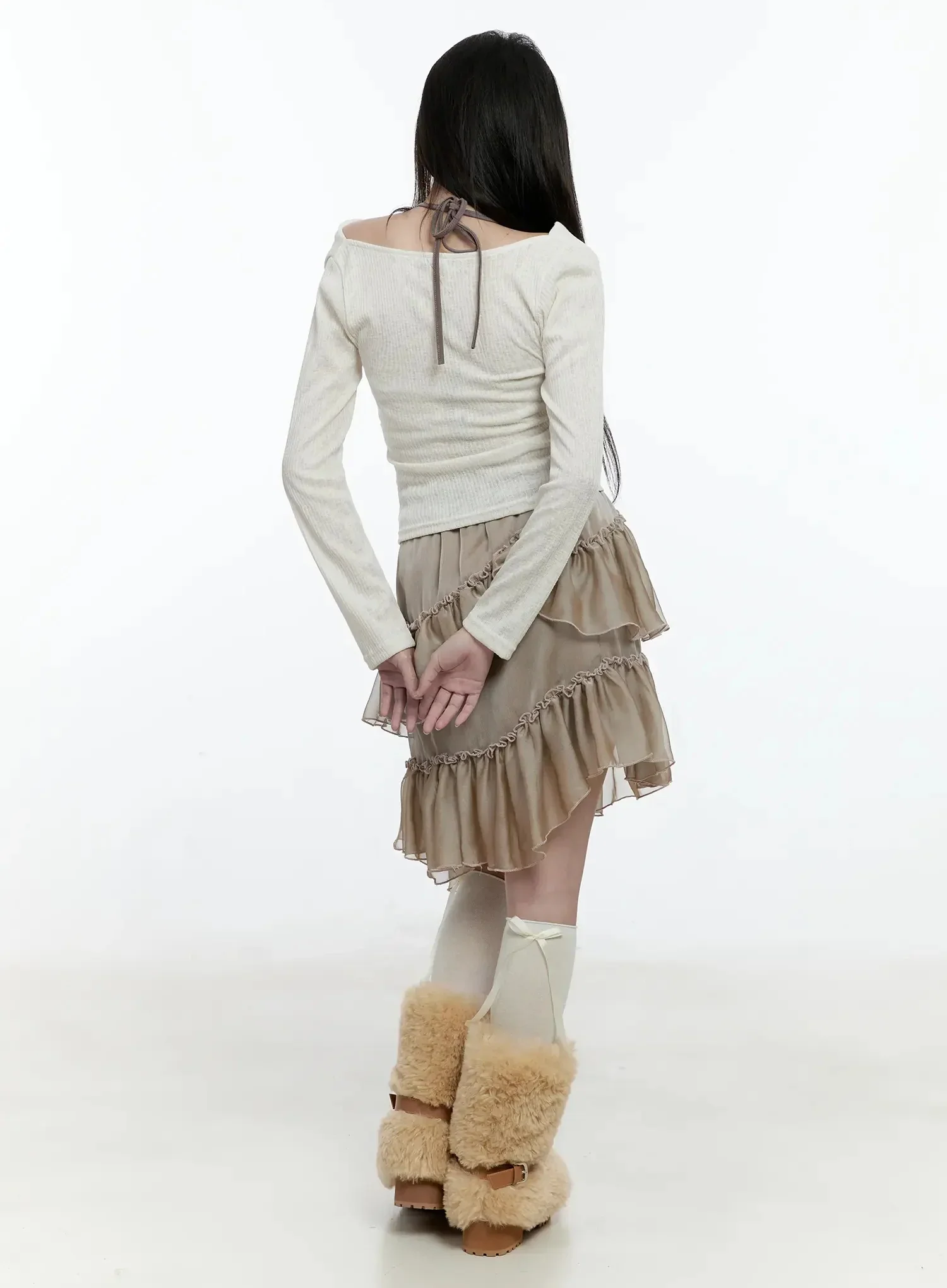 Layered Midi Chiffon Skirt IO520 - Image 5