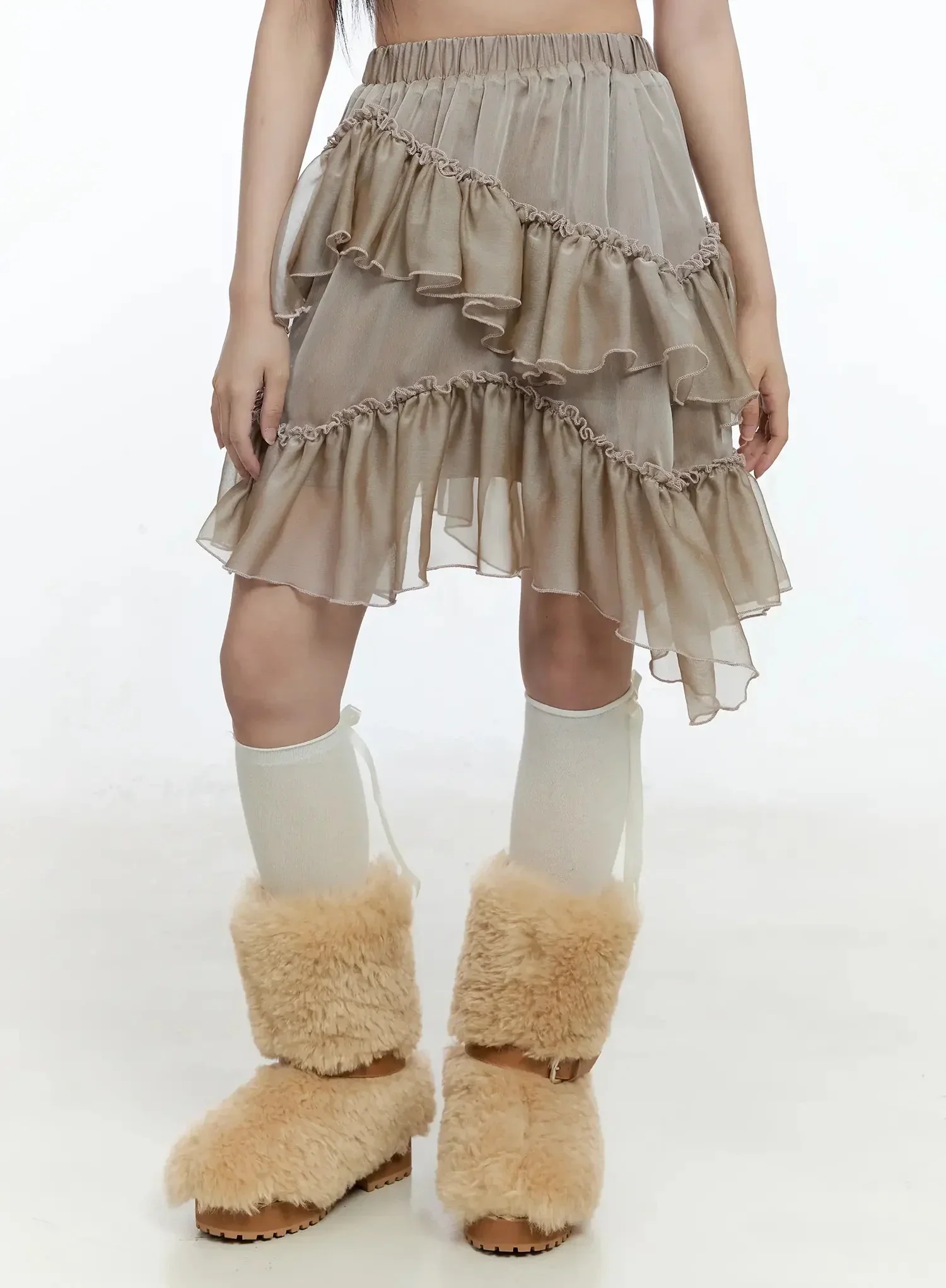 Layered Midi Chiffon Skirt IO520 - Image 7
