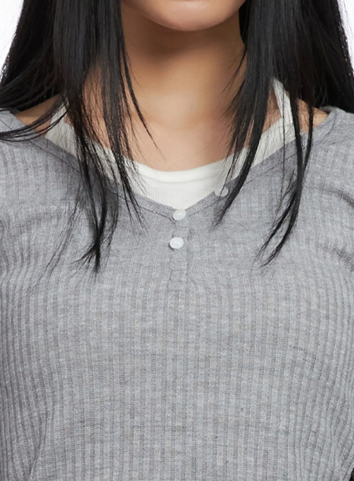 Layered Ribbed Halter Top IO517 - Image 3