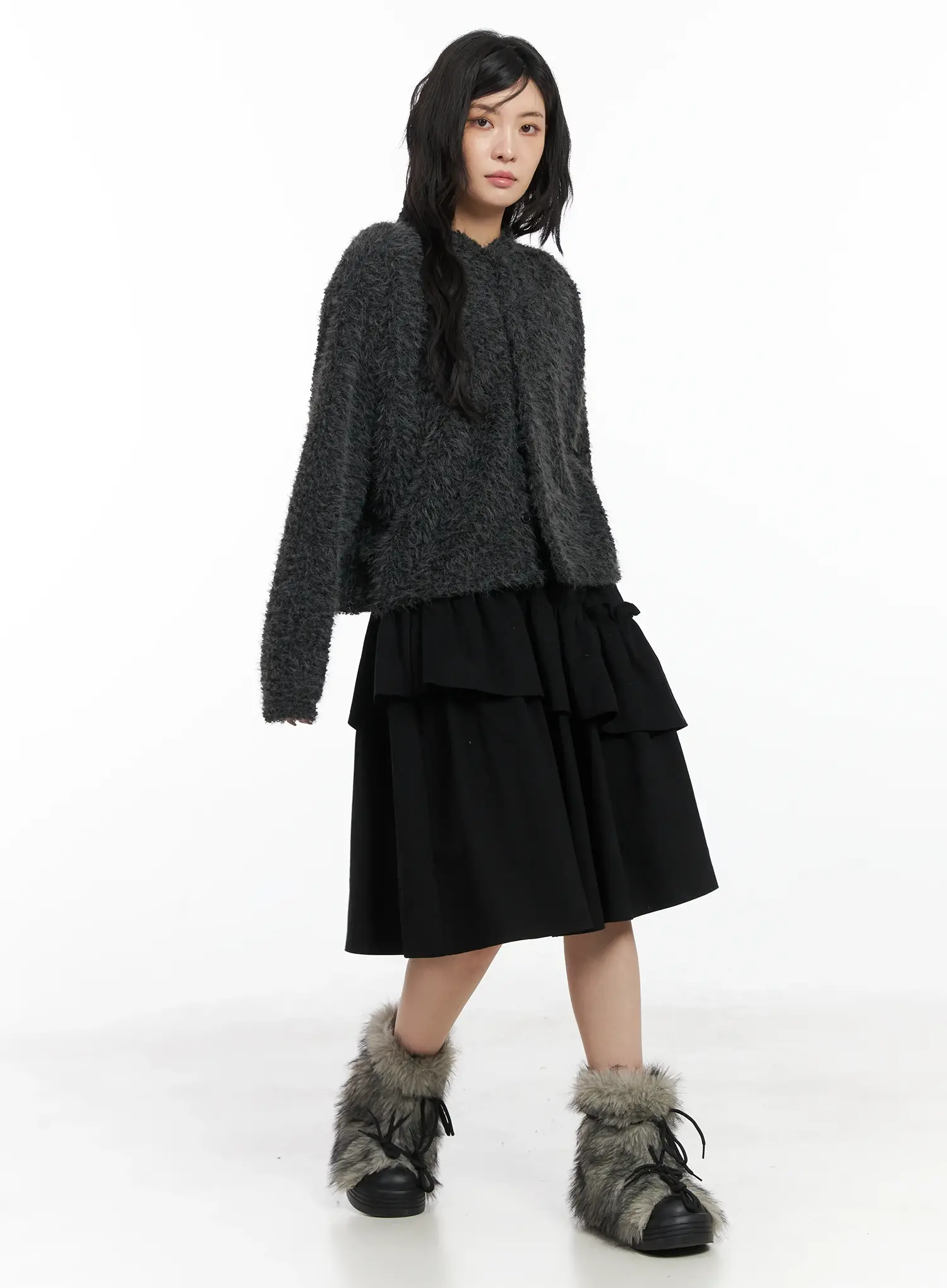 Layered Ruffle Flare Midi Skirt CD502 - Image 6