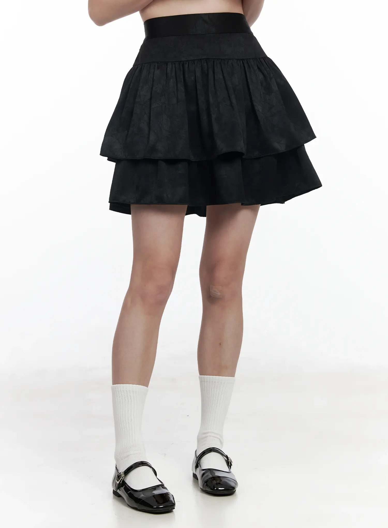 Layered Satin Ruffle Skirt IF520 - Image 3