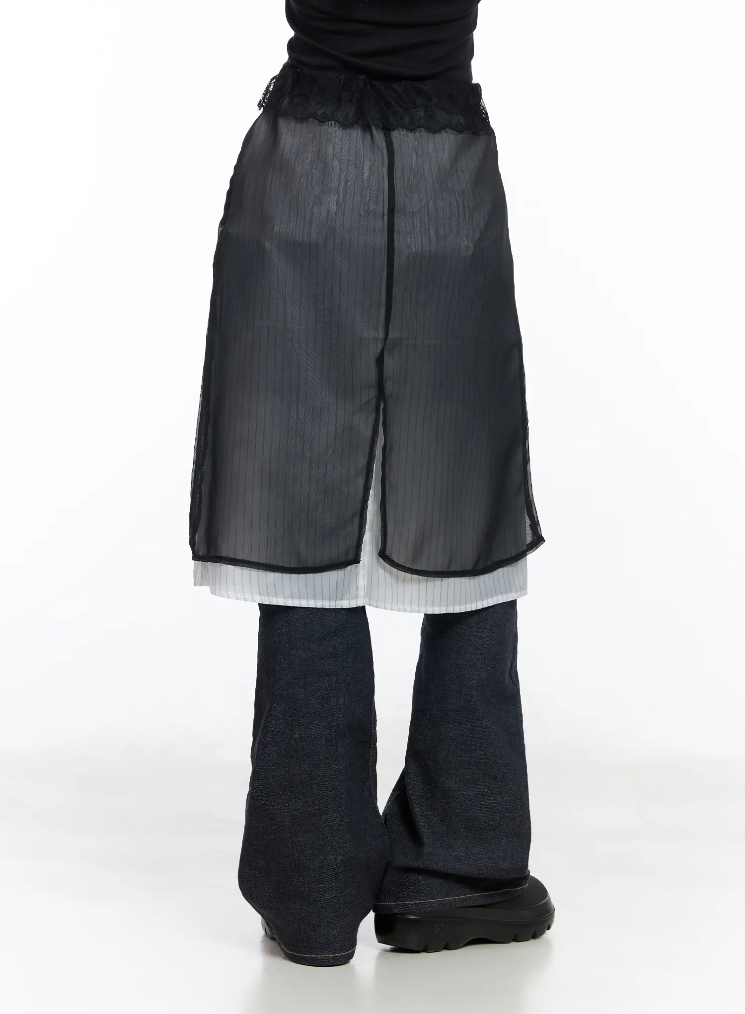 Layered Sheer Midi Skirt CM516 - Image 7