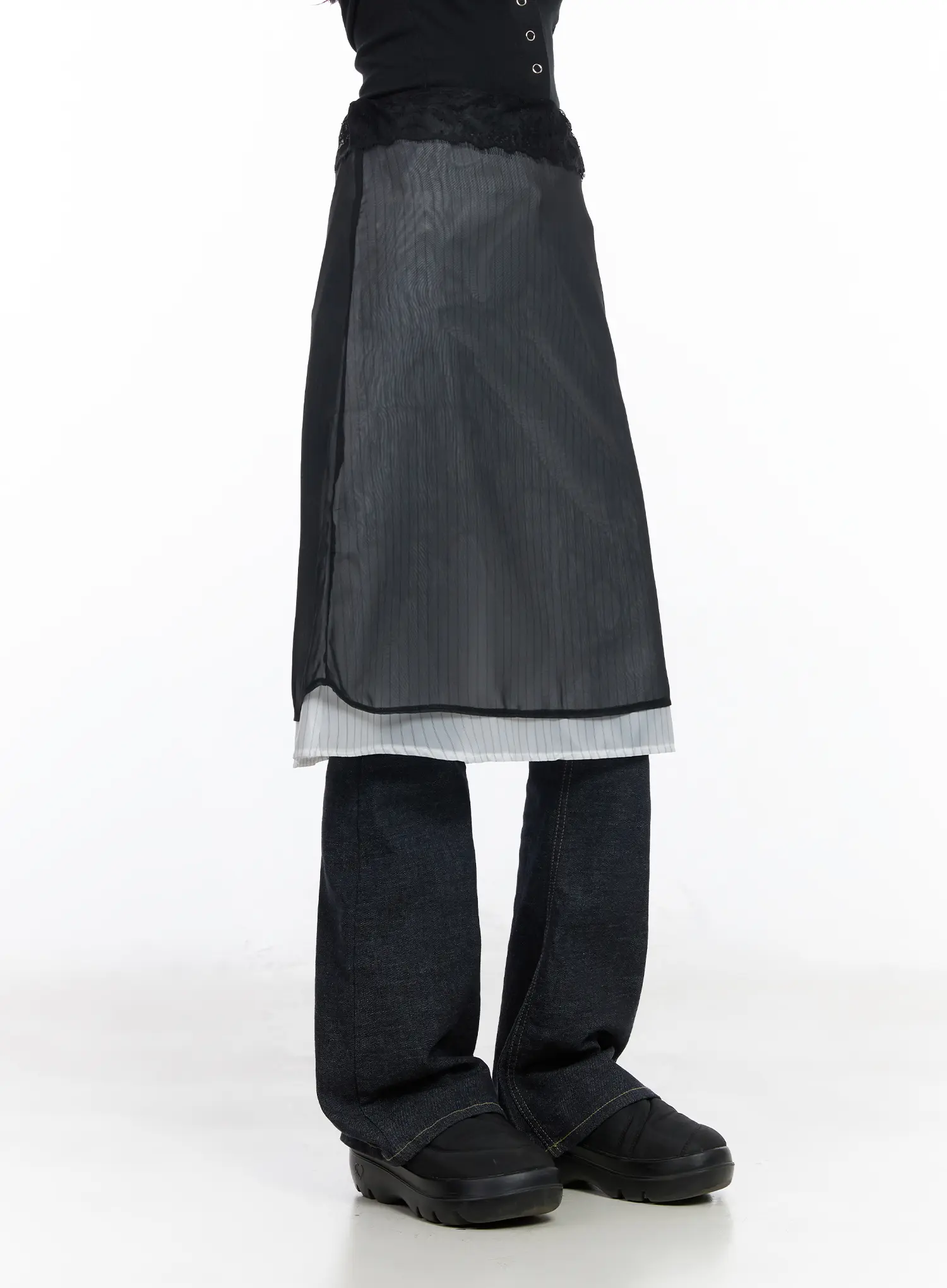 Layered Sheer Midi Skirt CM516 - Image 8