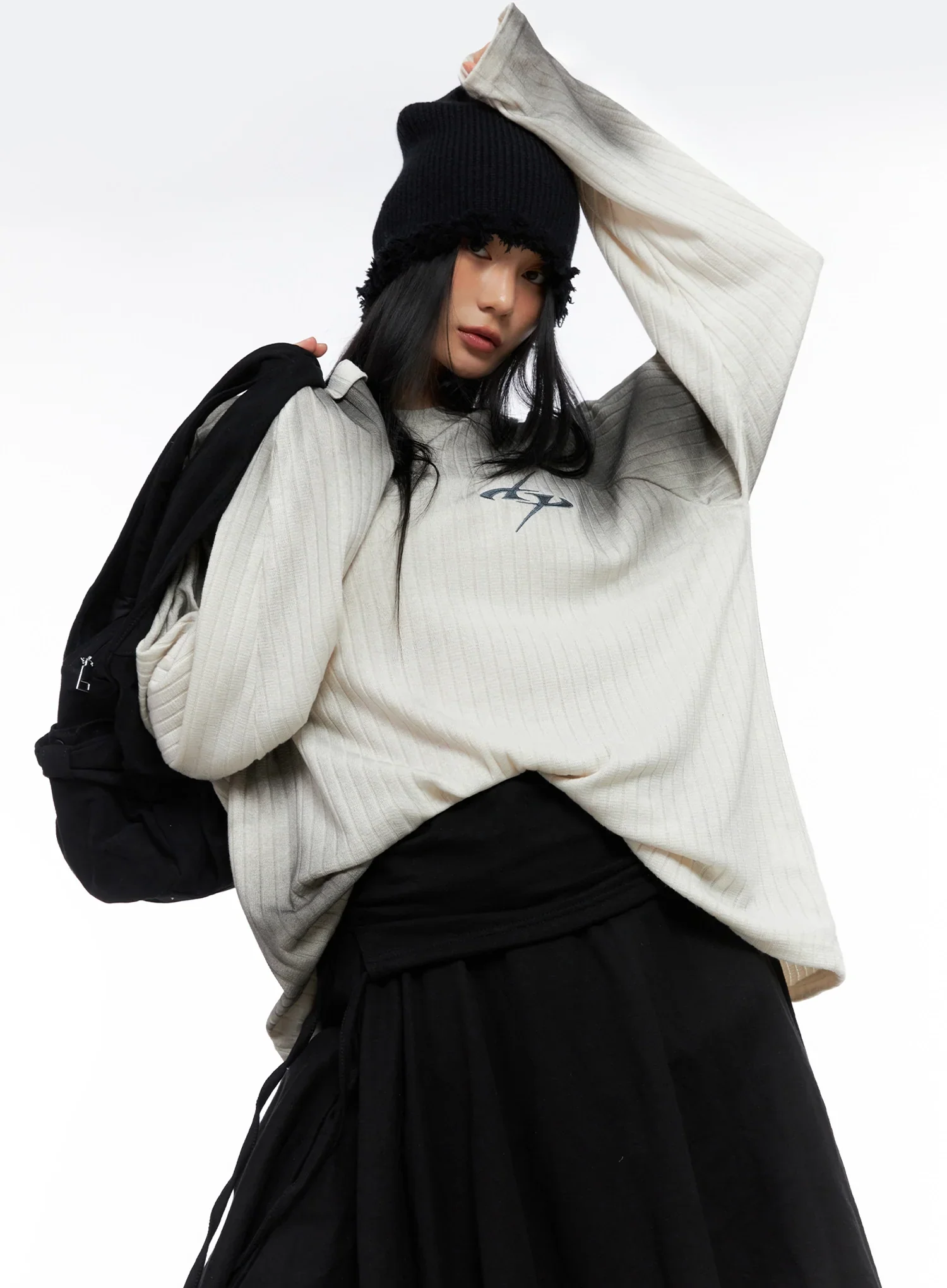 Layered Shirring Asymmetrical Skirt IO517 - Image 9