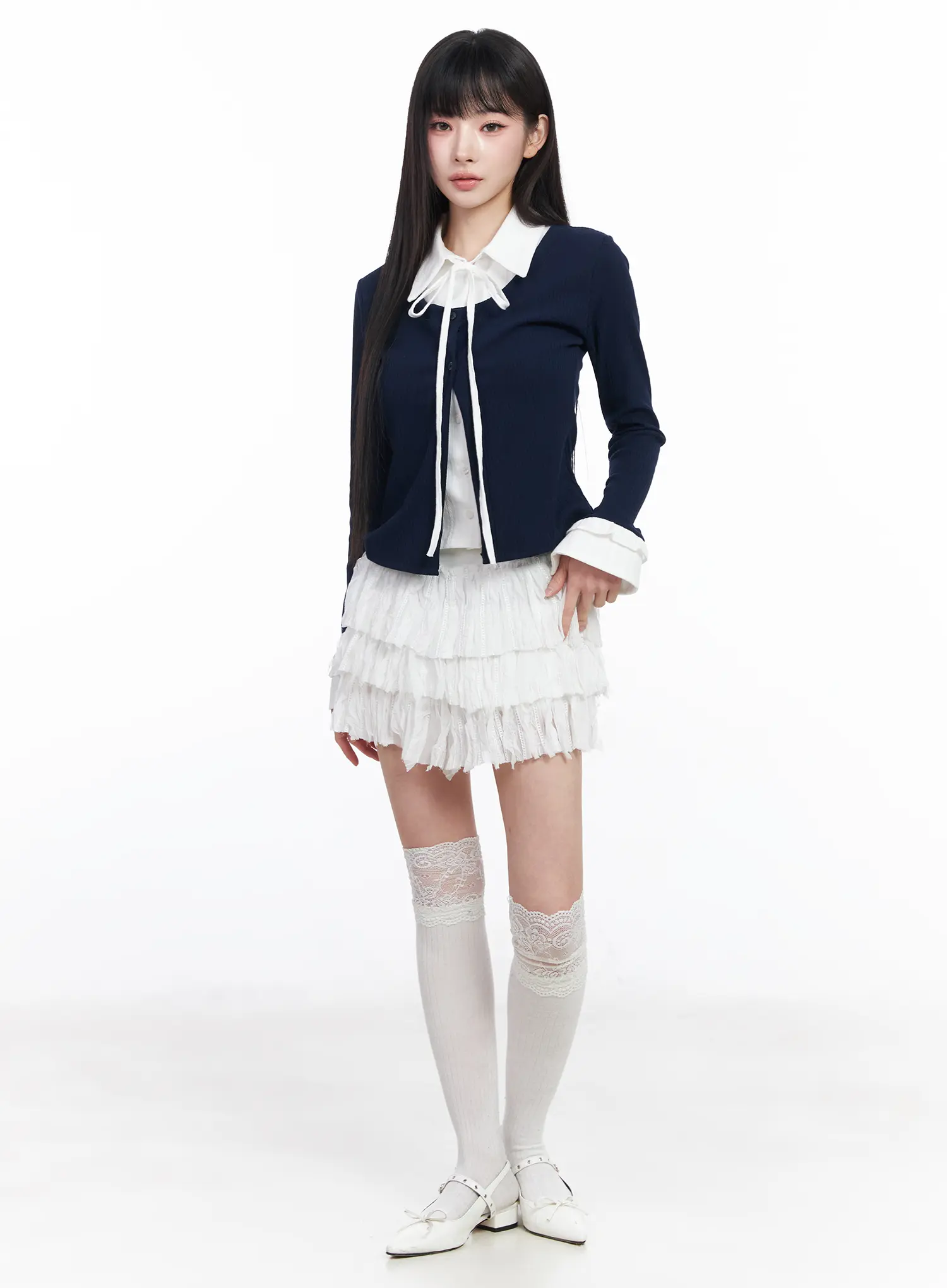 Layered Shirt Cardigan CF518 - Image 3