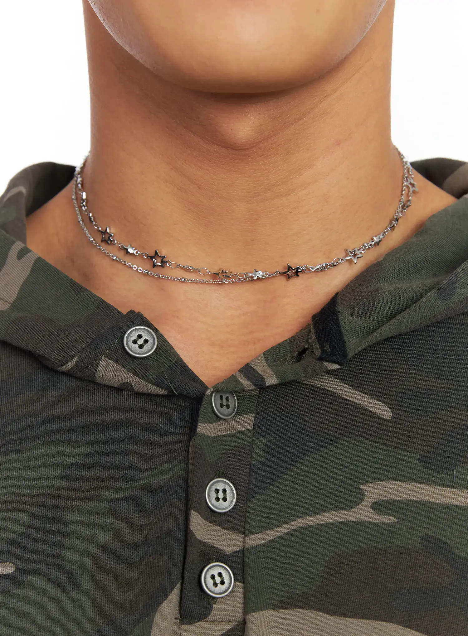 Layered Star Chain Necklace IF504