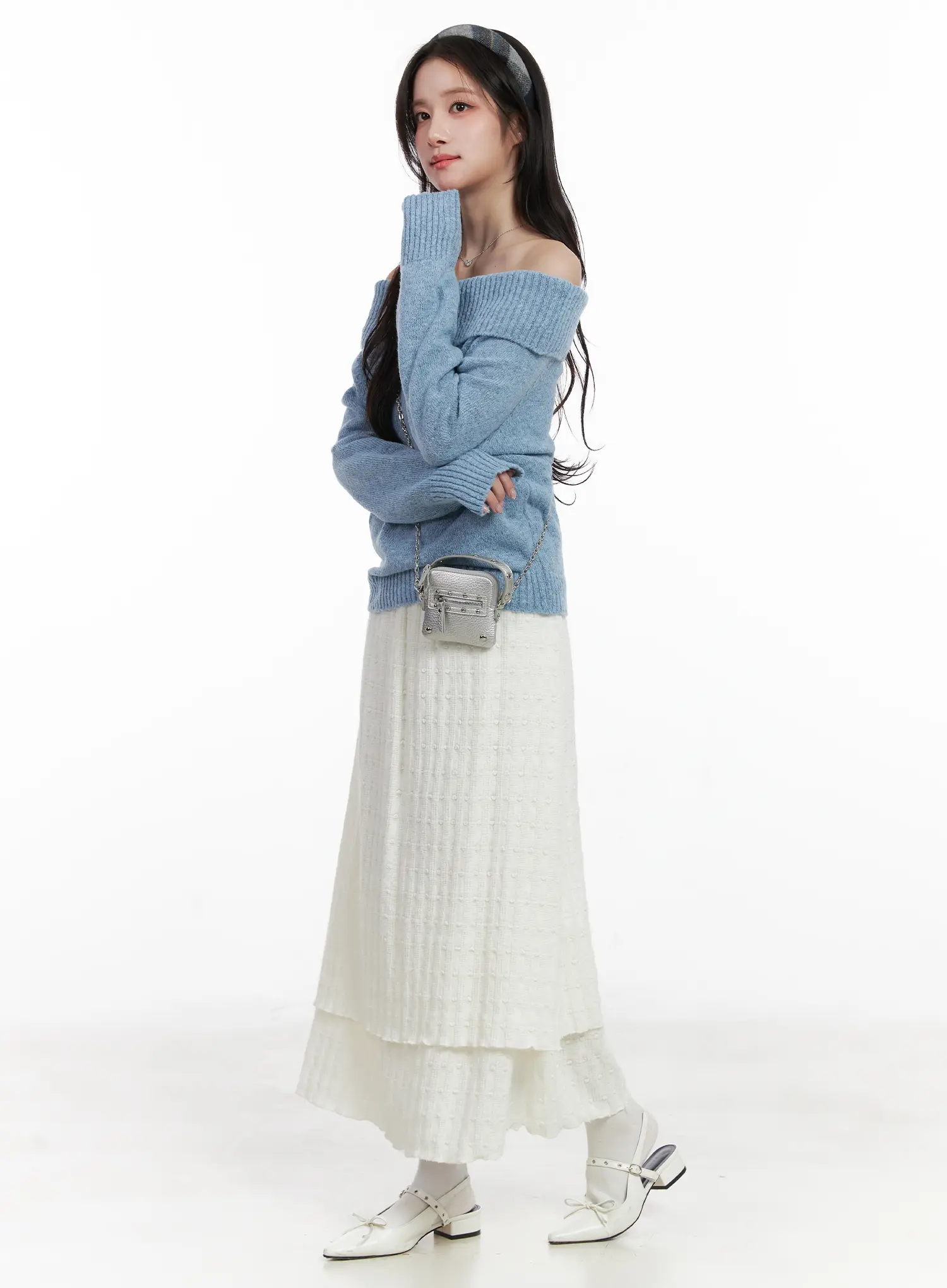 Layered Textured Maxi Skirt CN526