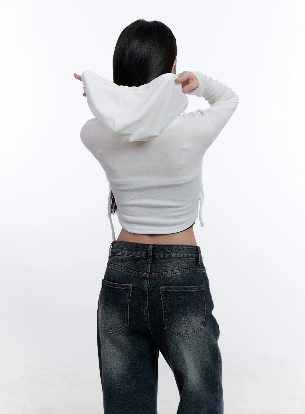 Layered Wrap Cropped Hoodie CJ511 - Image 6