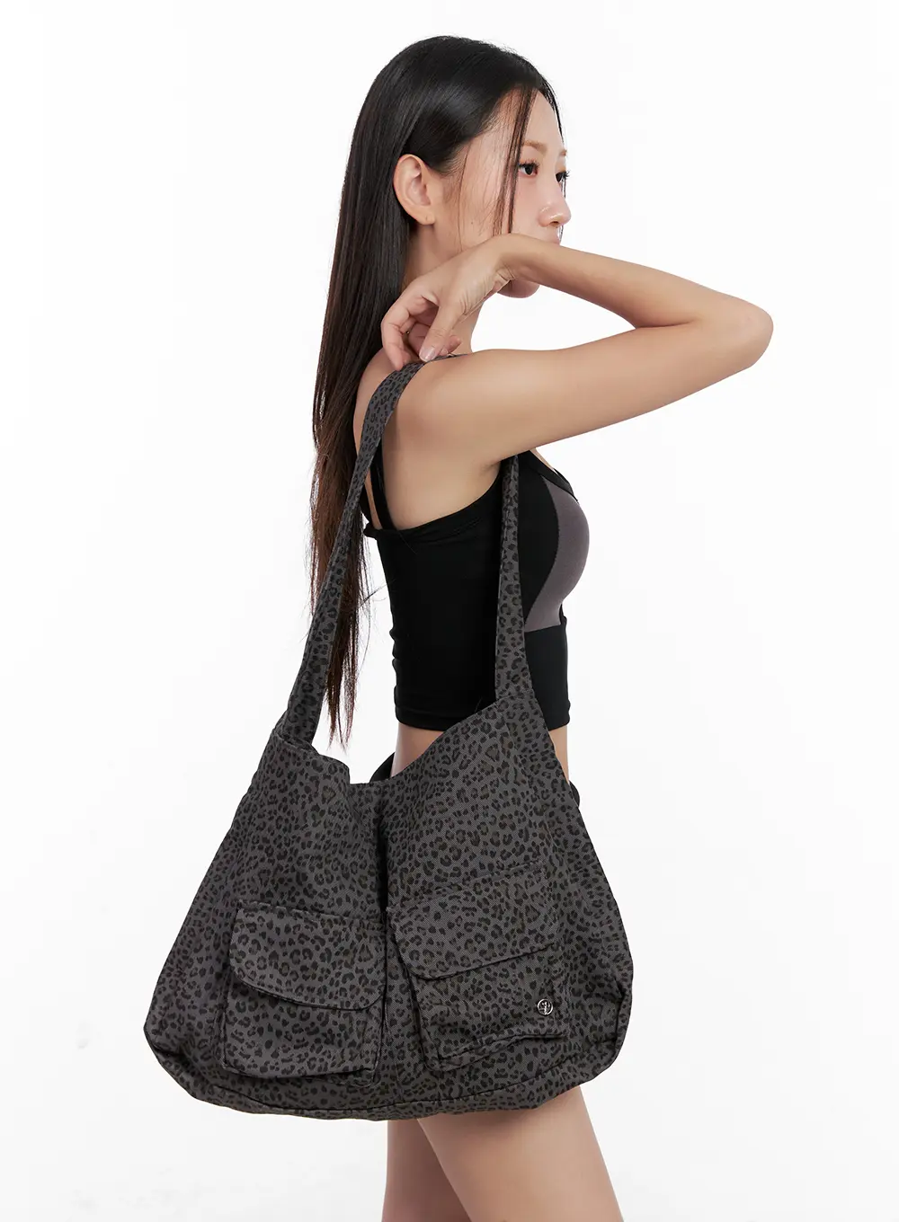 Leopard Print Multi-Pocket Tote Bag CL522 - Image 2