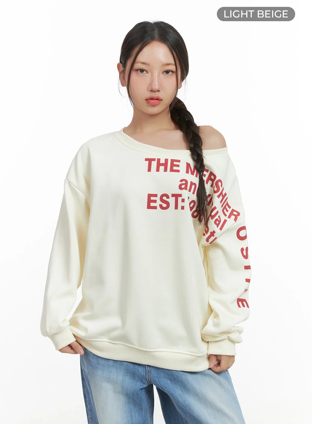 Lettered Crewneck Sweatshirt CO402 - Image 9