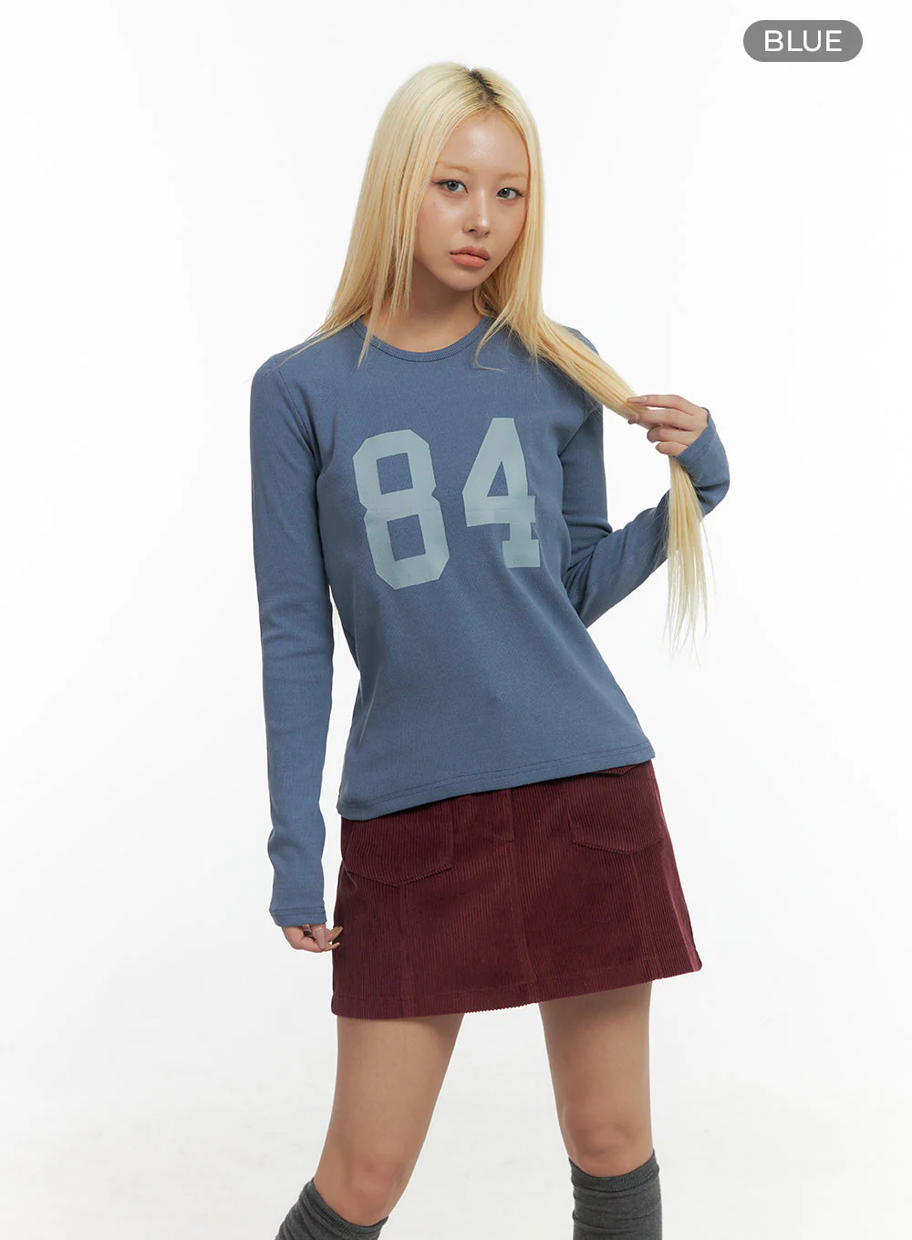 Lettering Long-Sleeve Crop Tee CO415 - Image 8