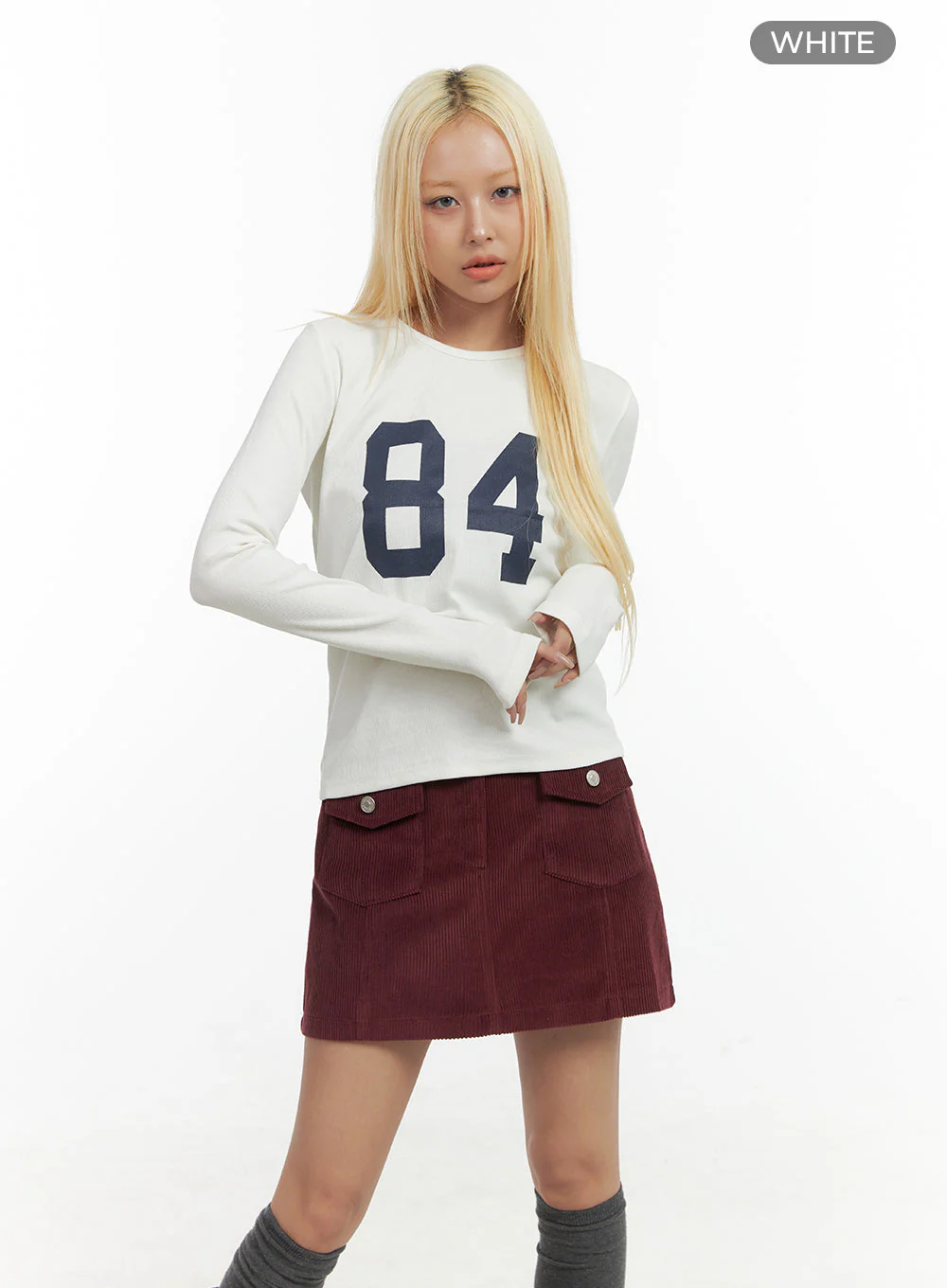 Lettering Long-Sleeve Crop Tee CO415 - Image 9