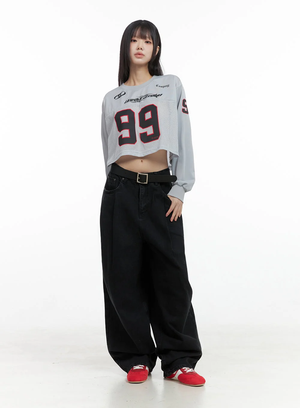 Lettering Mesh Crop Top IO430 - Image 10