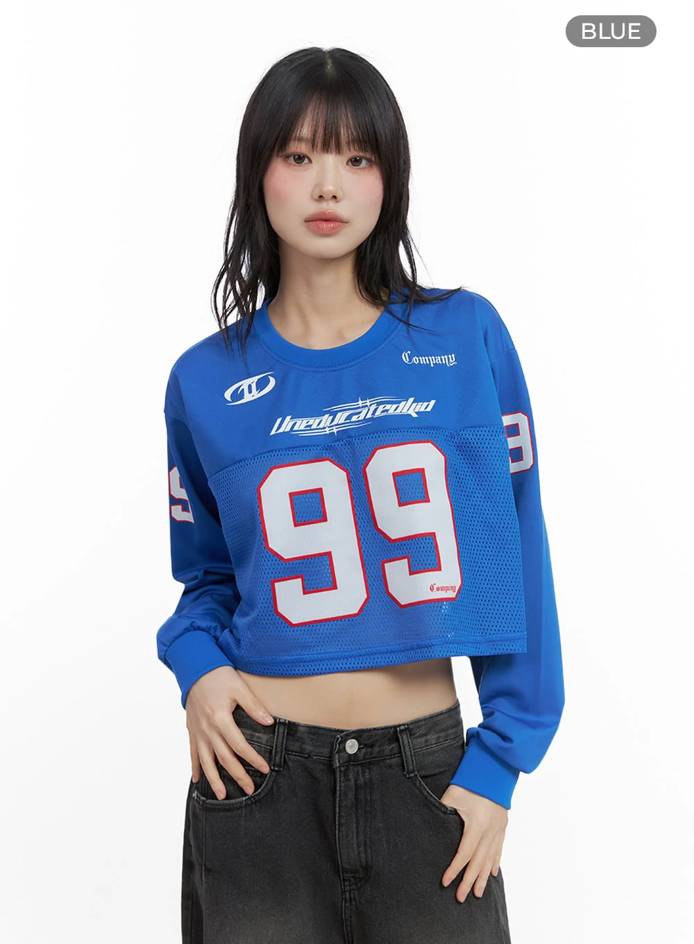 Lettering Mesh Crop Top IO430 - Image 14