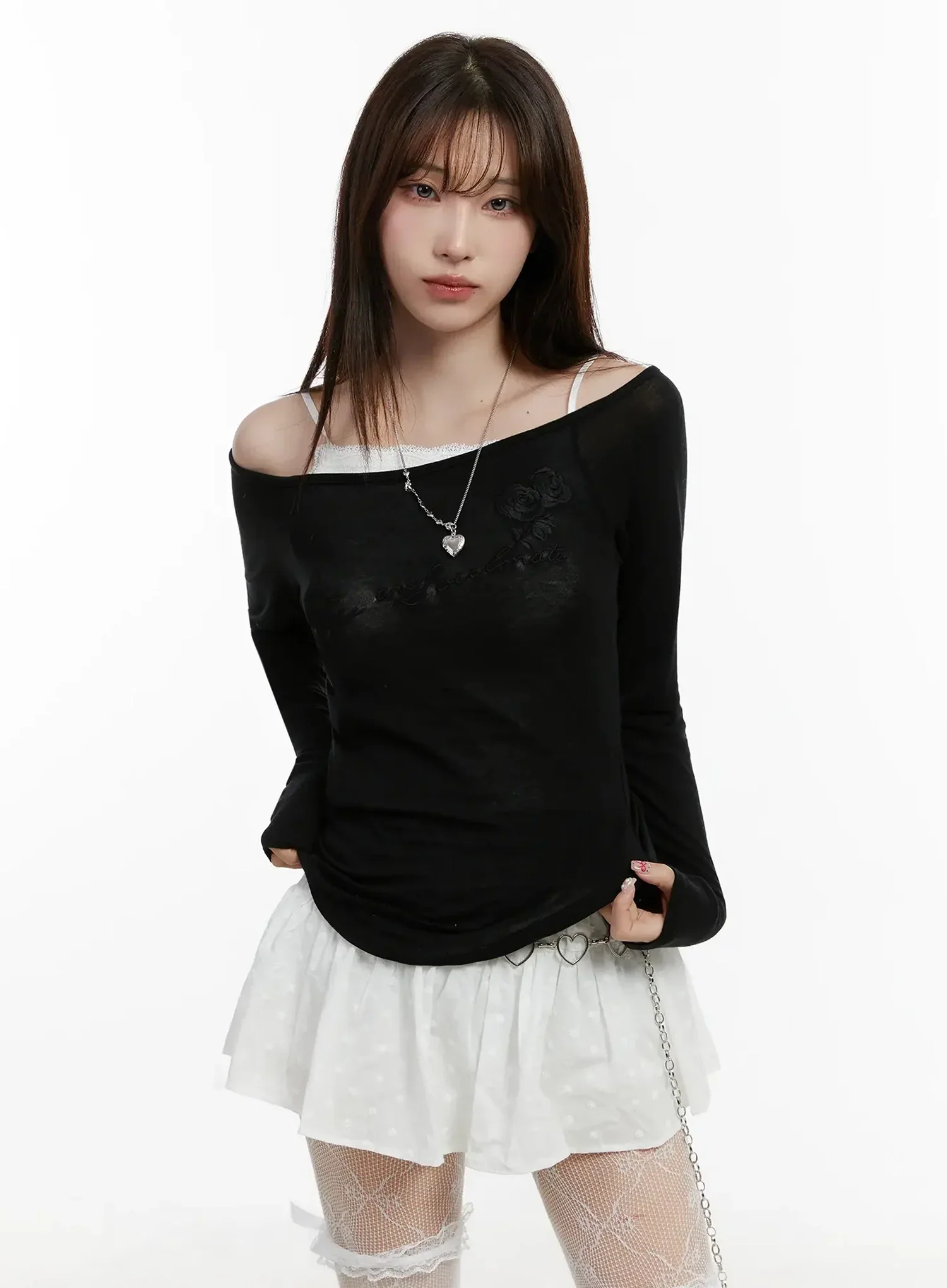 Lettering Sheer Top IJ521 - Image 2