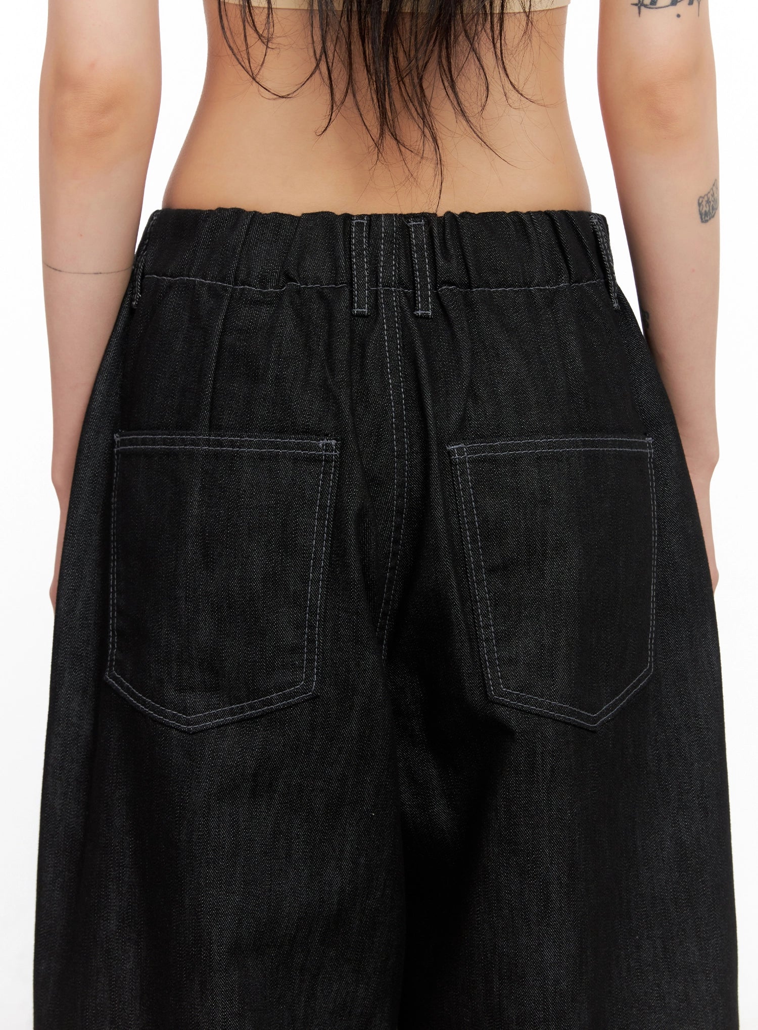 Leyla Pin-Tuck Wide-Leg Jeans IS515 - Image 10