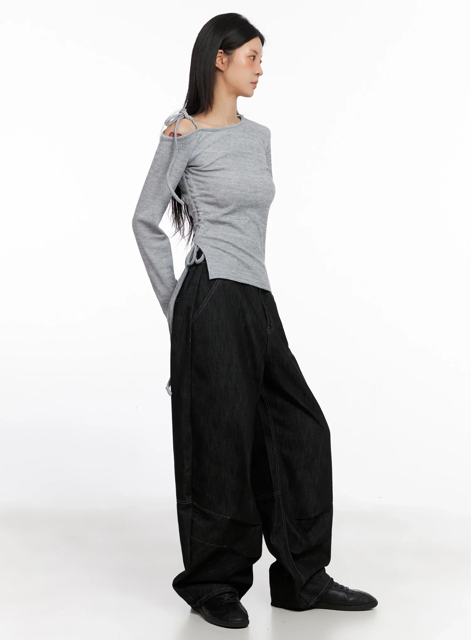 Leyla Pin-Tuck Wide-Leg Jeans IS515 - Image 11