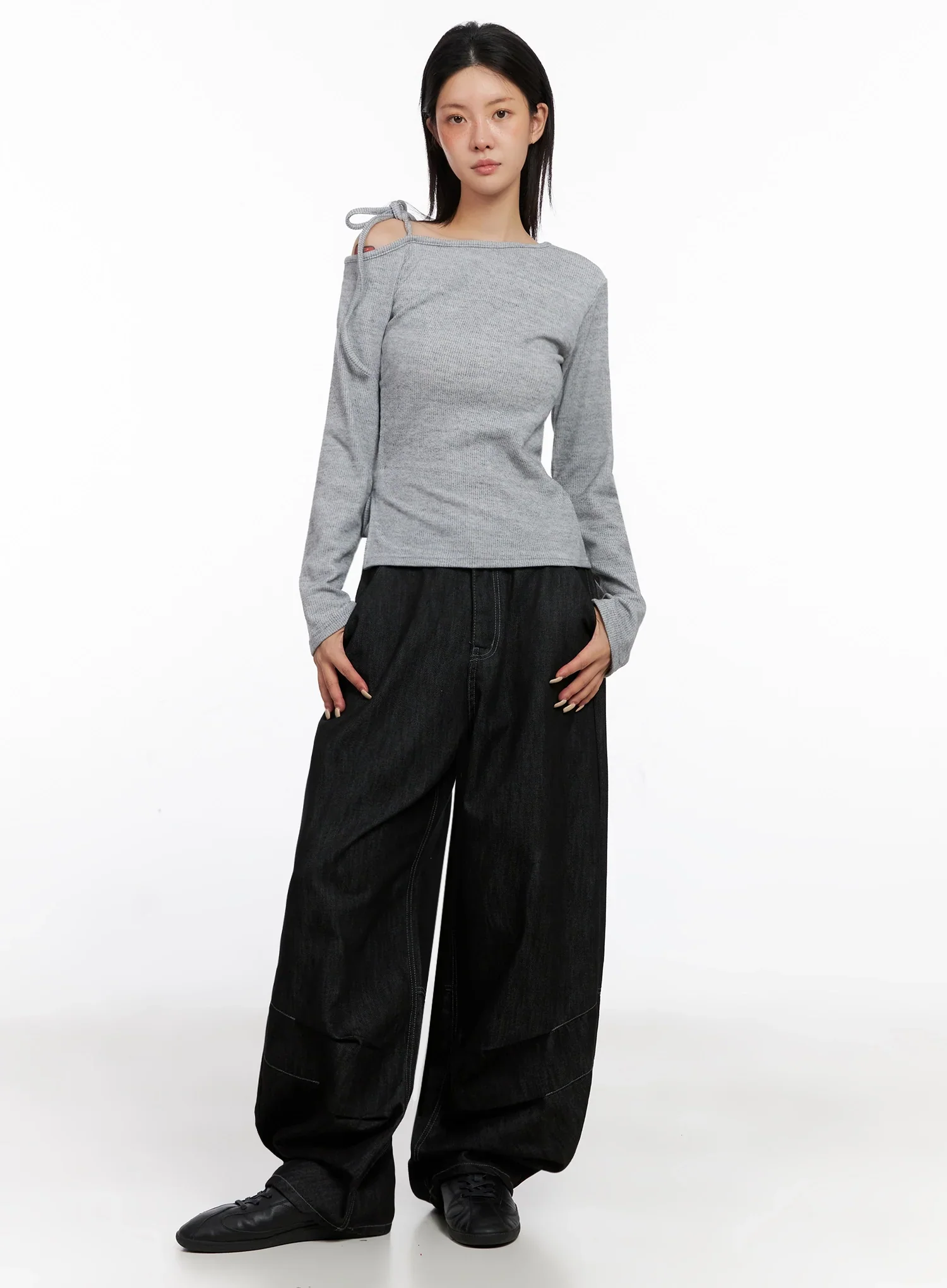 Leyla Pin-Tuck Wide-Leg Jeans IS515 - Image 12