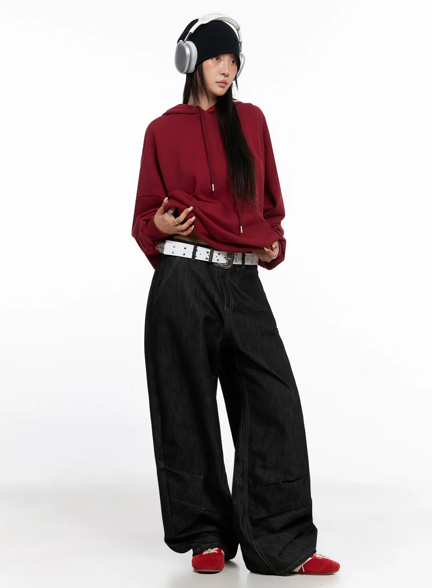 Leyla Pin-Tuck Wide-Leg Jeans IS515 - Image 2