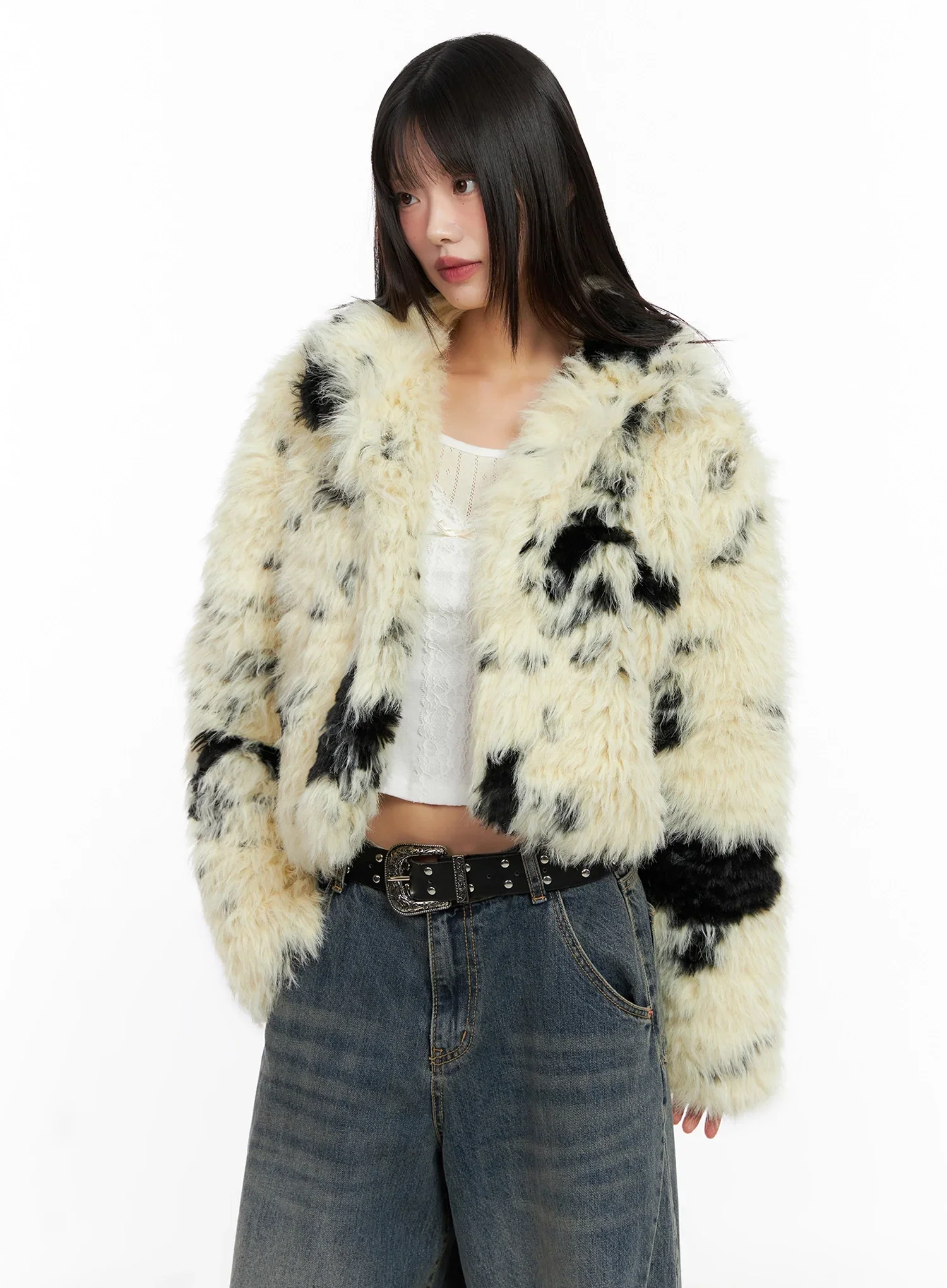 Light Merle Faux Fur Jacket IN503 - Image 7